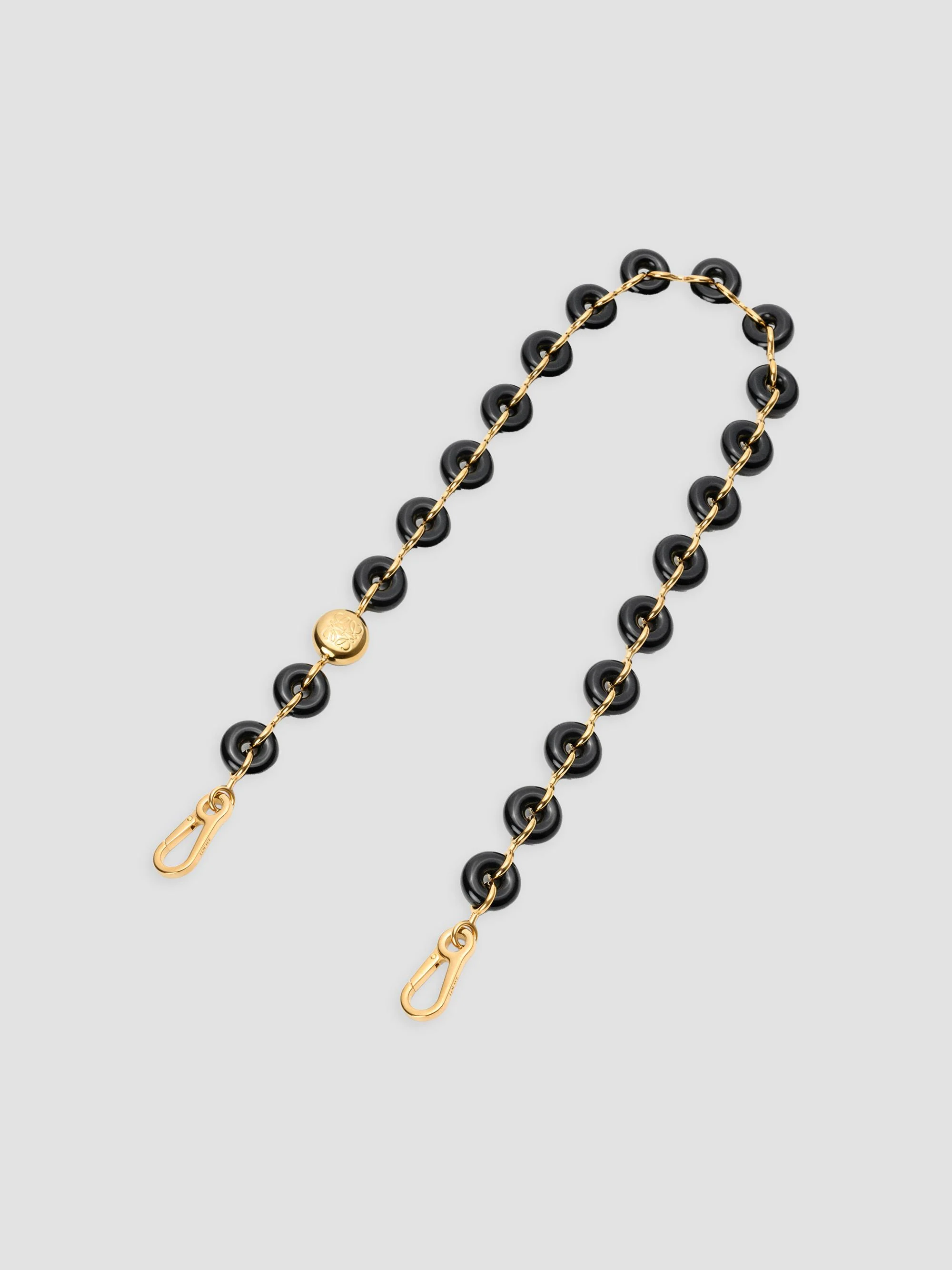 Women's Goldtone Beaded Chain Strap - Black Gold - 1