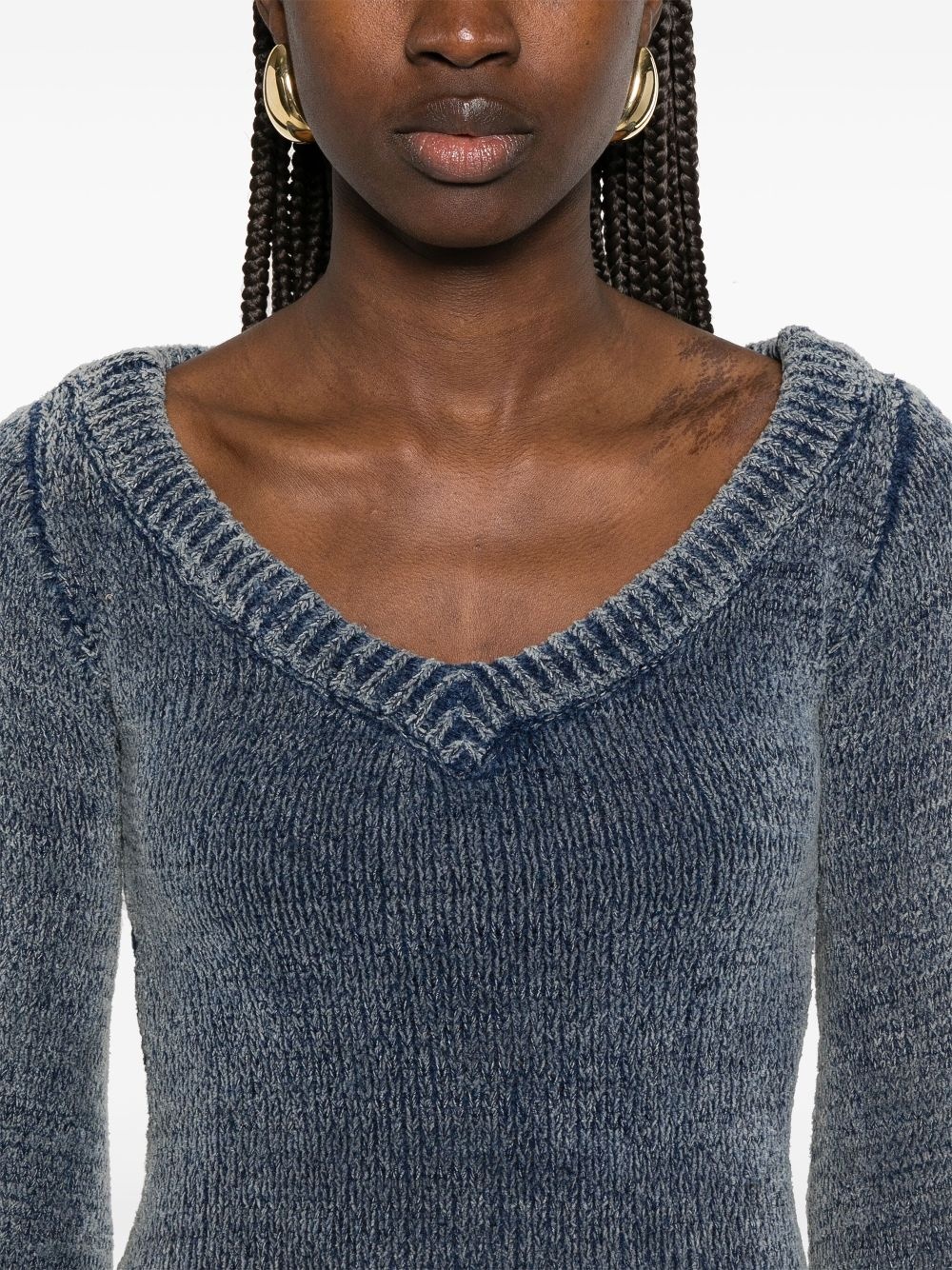 knitted mini dress - 5