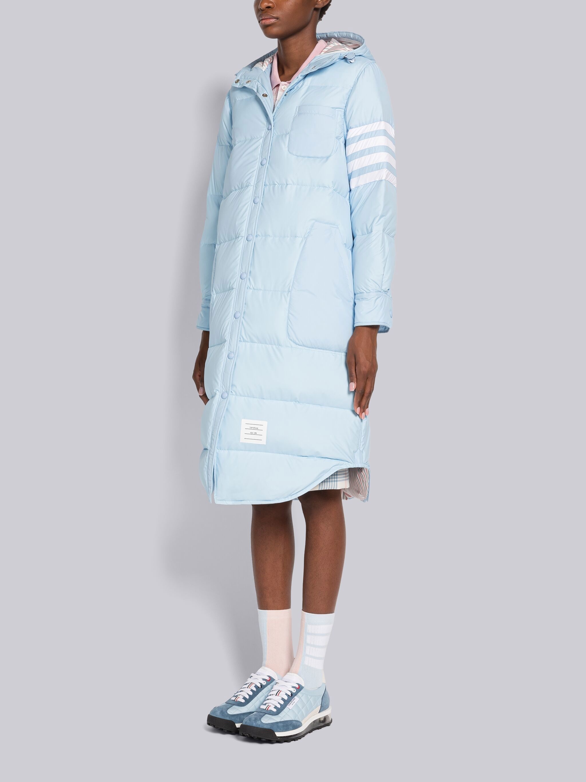 Ultra Light Nylon 4-Bar Hooded Down Shirtdress - 2