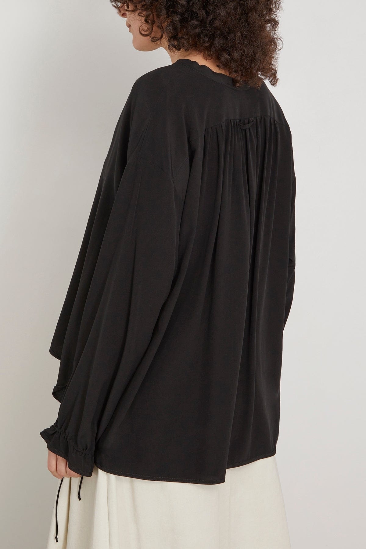 Sophisticated Volumes Blouse in Pure Black - 4