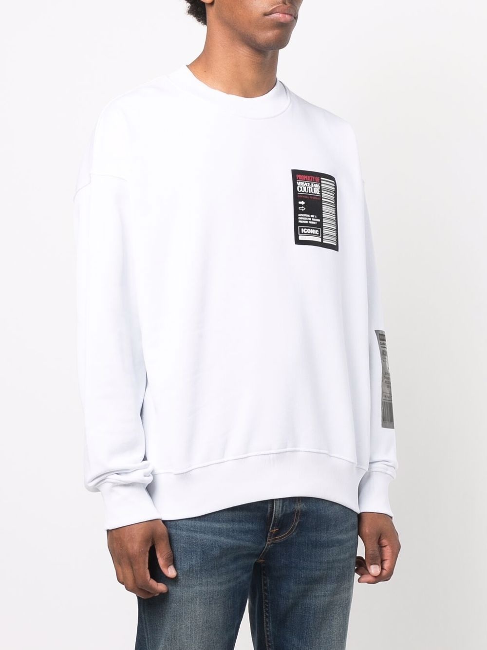 logo-patch cotton sweatshirt - 3