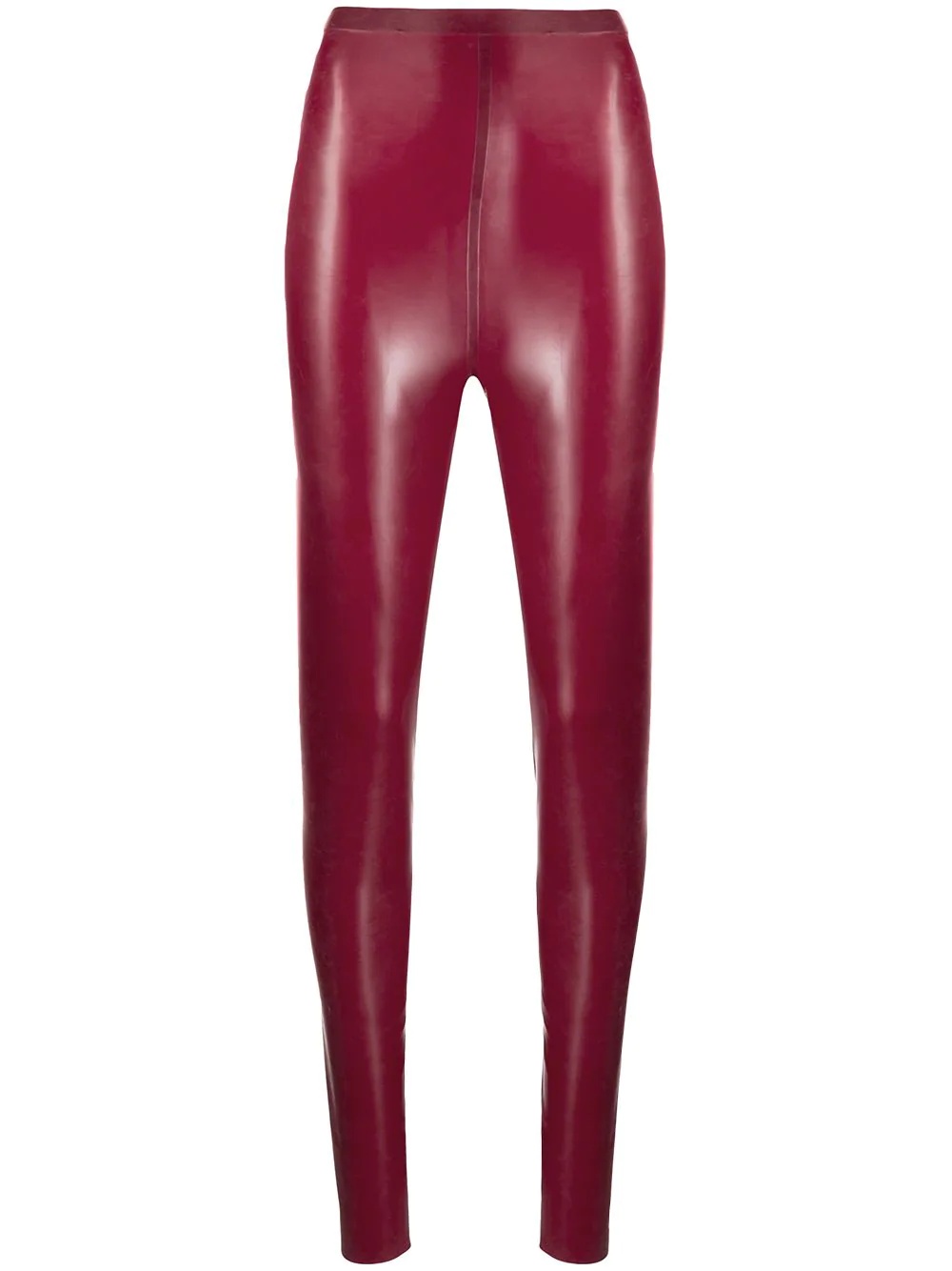 high-waisted glossy leggings - 1