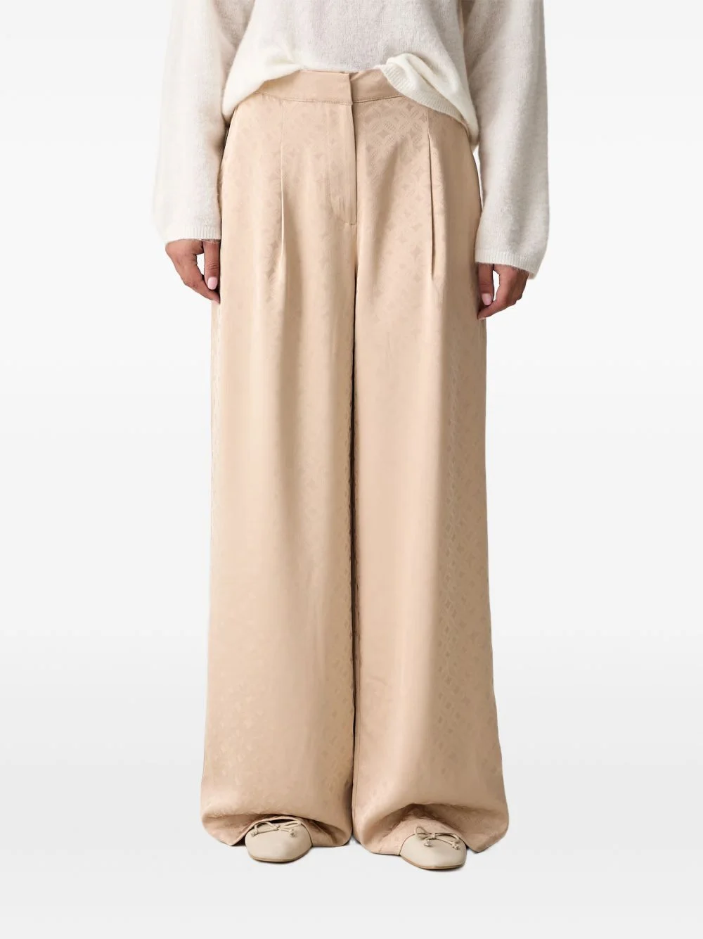 Eleni jacquard palazzo pants - 1