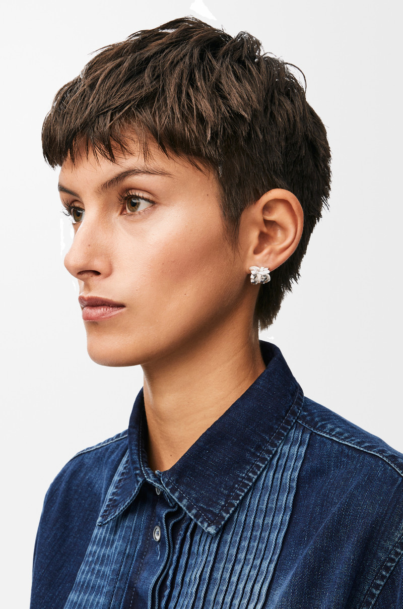 Loewe Nest small hoop earrings in sterling silver and enamel outlook