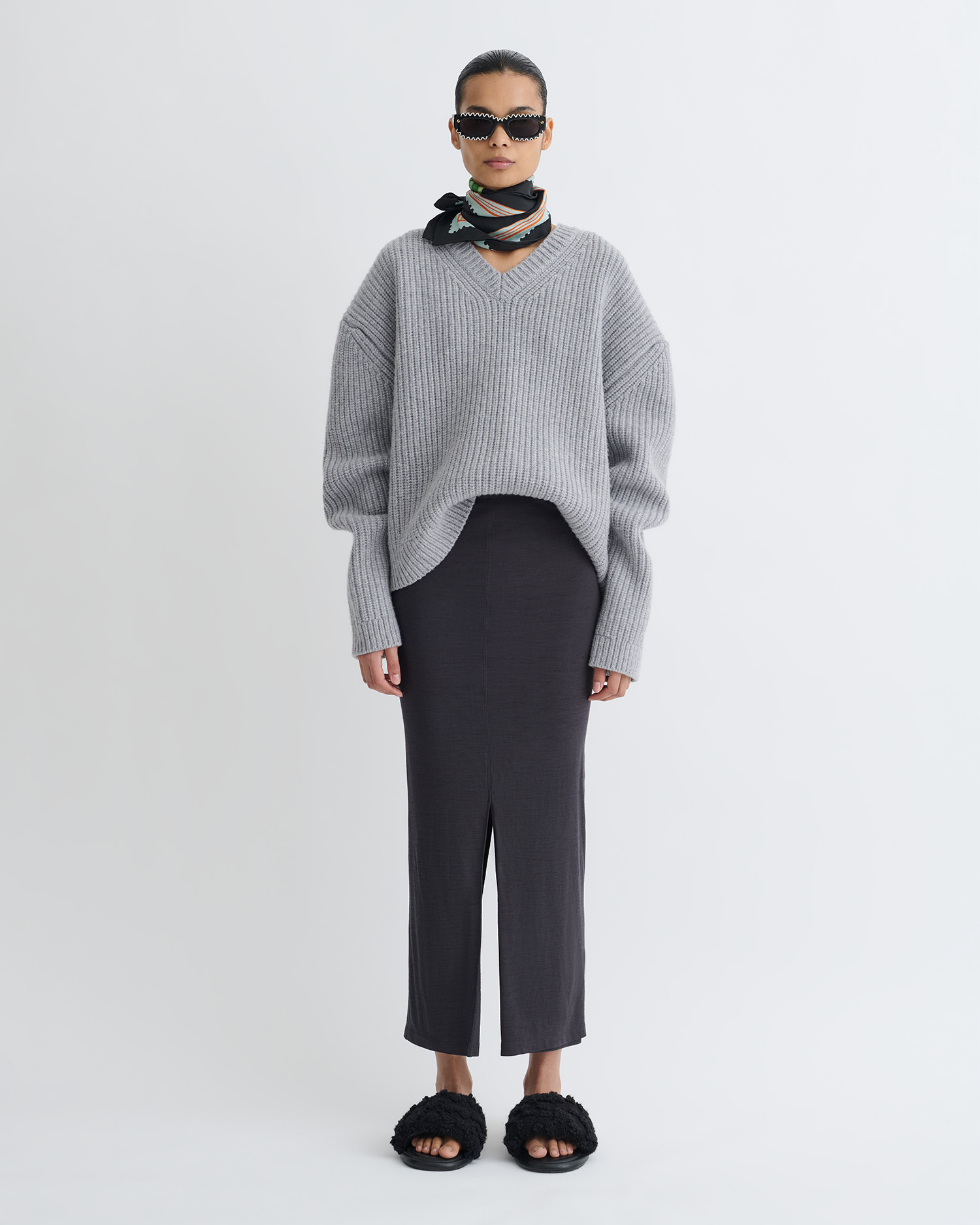 Wool Jersey Midi Skirt - 3