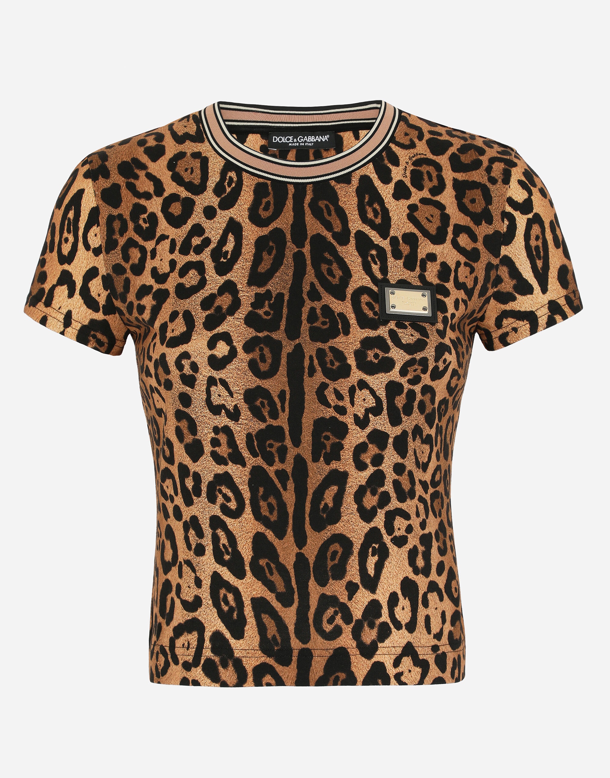 Short-sleeved leopard-print Crespo T-shirt - 1