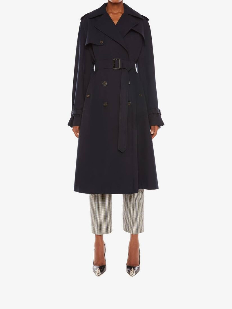 Alexander McQueen Hybrid Trench Coat in Black outlook