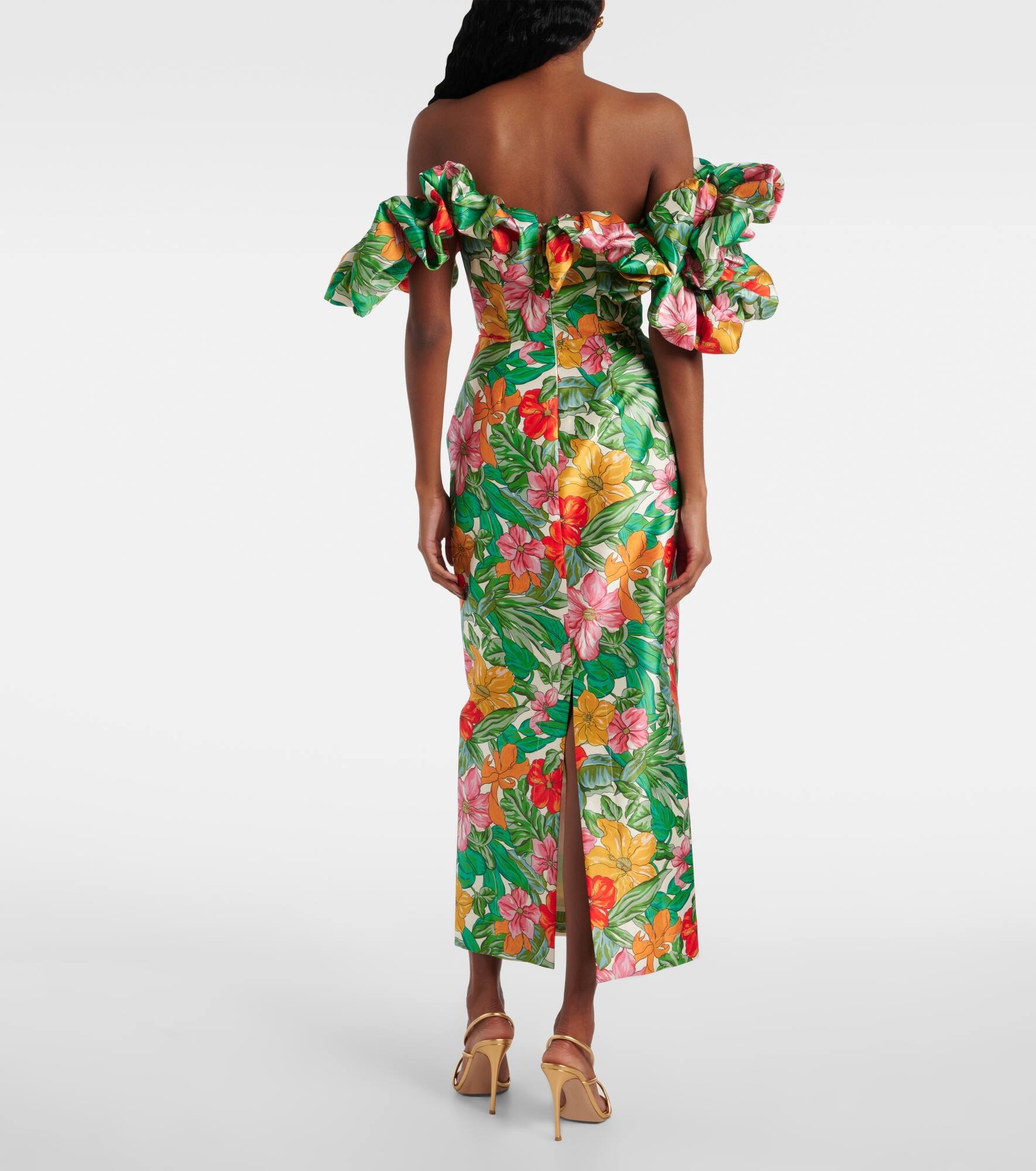 Printed off-shoulder maxi dress - 3