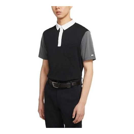 Nike DRI-FIT Player Contrasting Colors Golf Sports Short Sleeve Polo Shirt Black CV3495-010 - 1