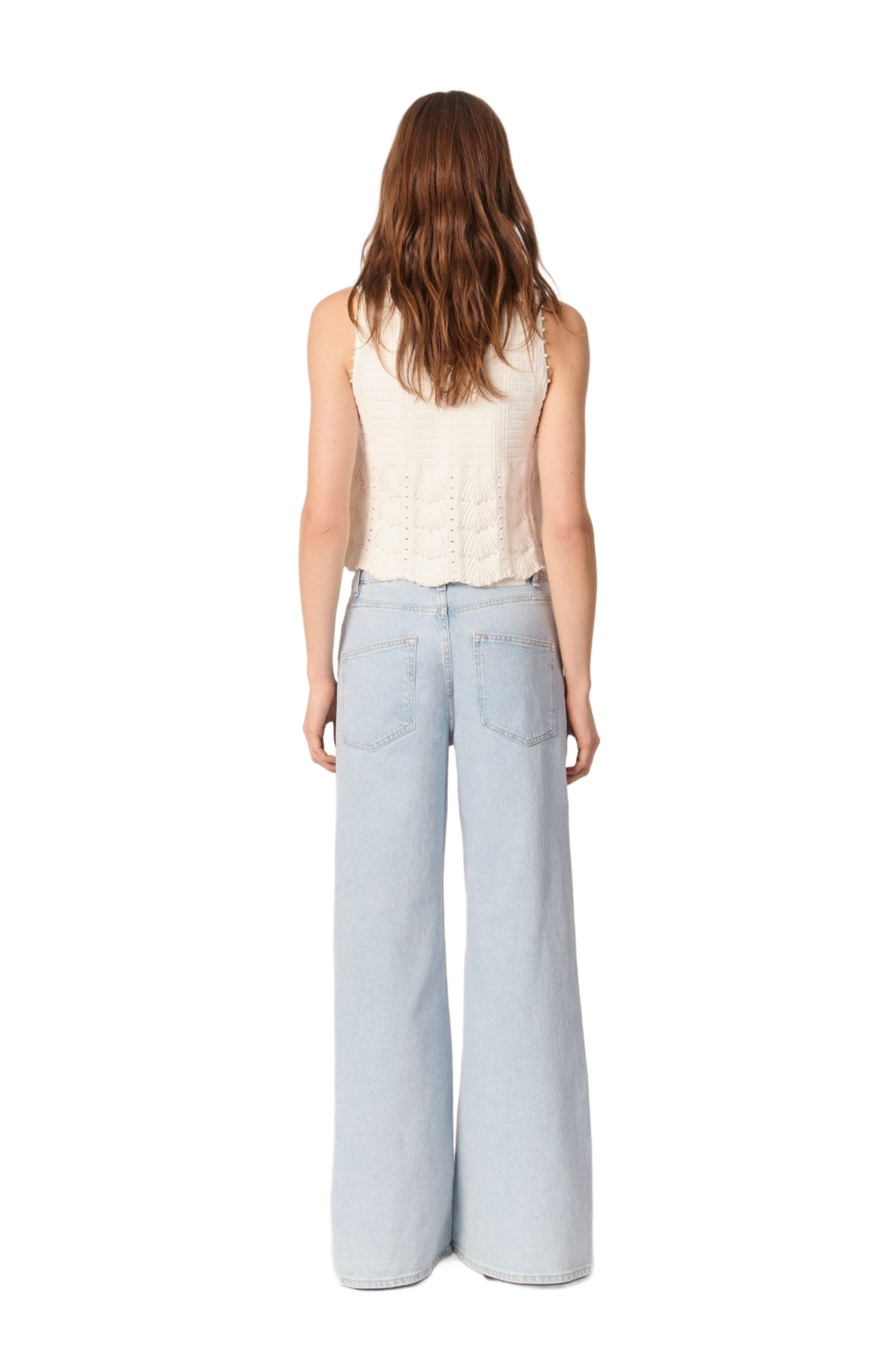 maje Faded wide-leg jeans in Light Blue at Nordstrom - 5