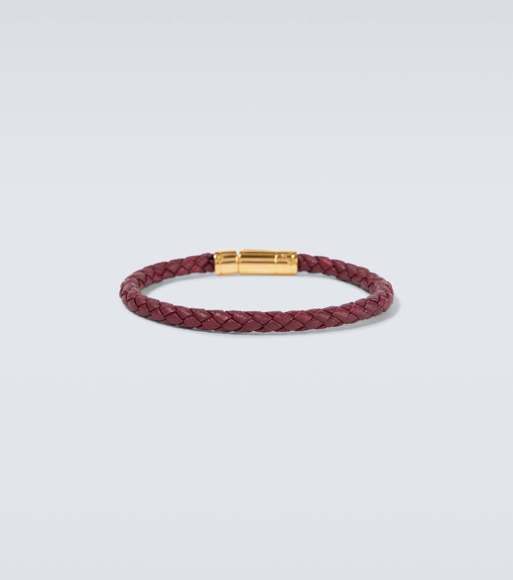 Logo braided leather bracelet - 4