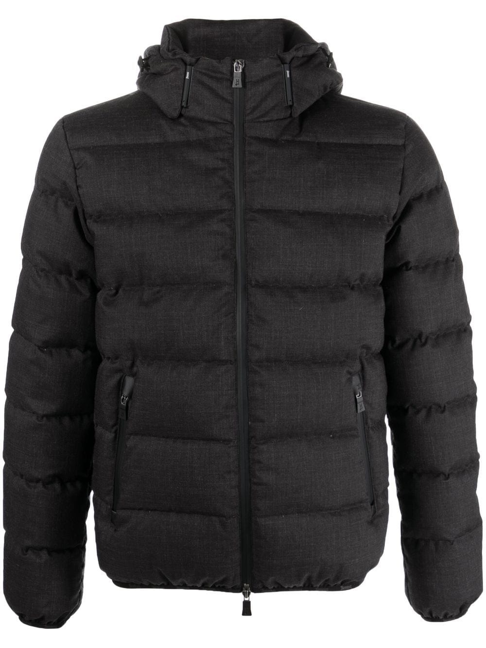 hooded padded down jacket - 1