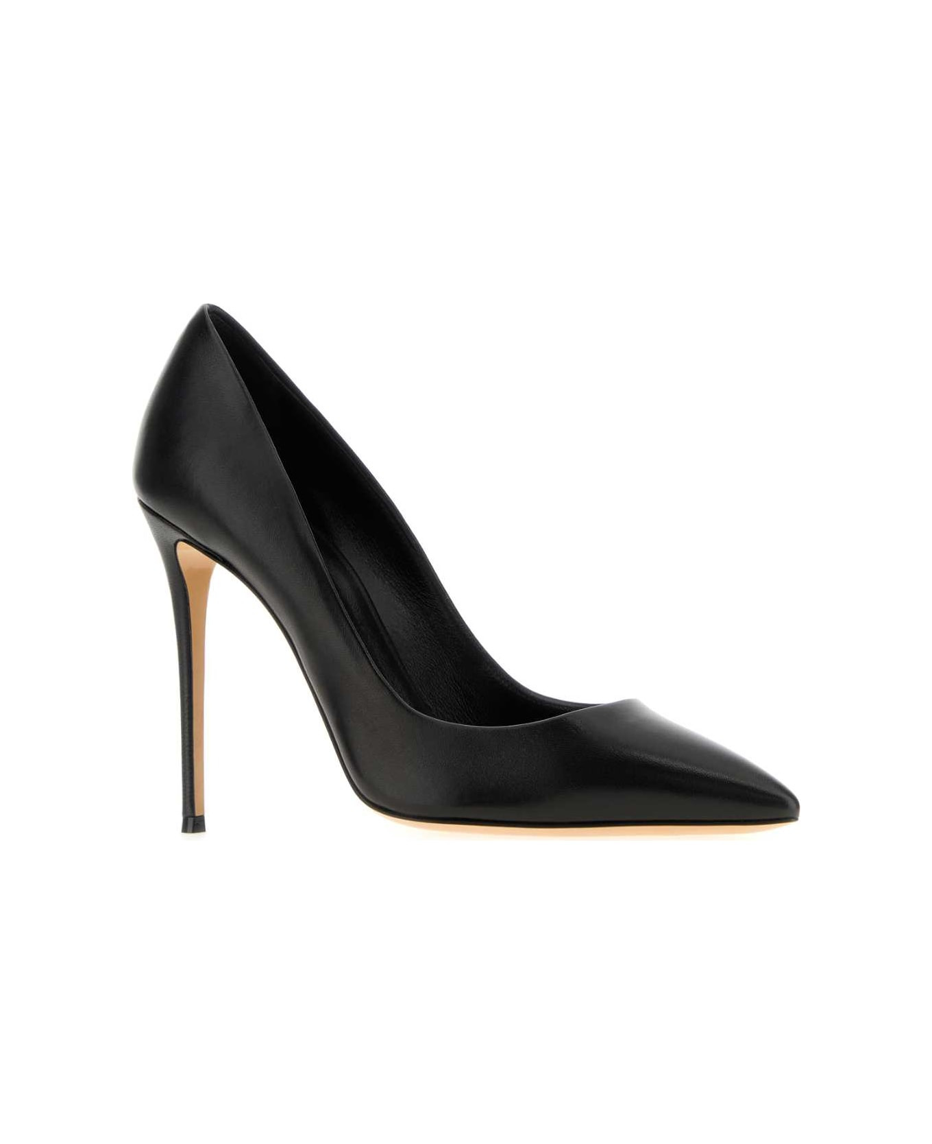 Black Leather Julia Pumps - 2