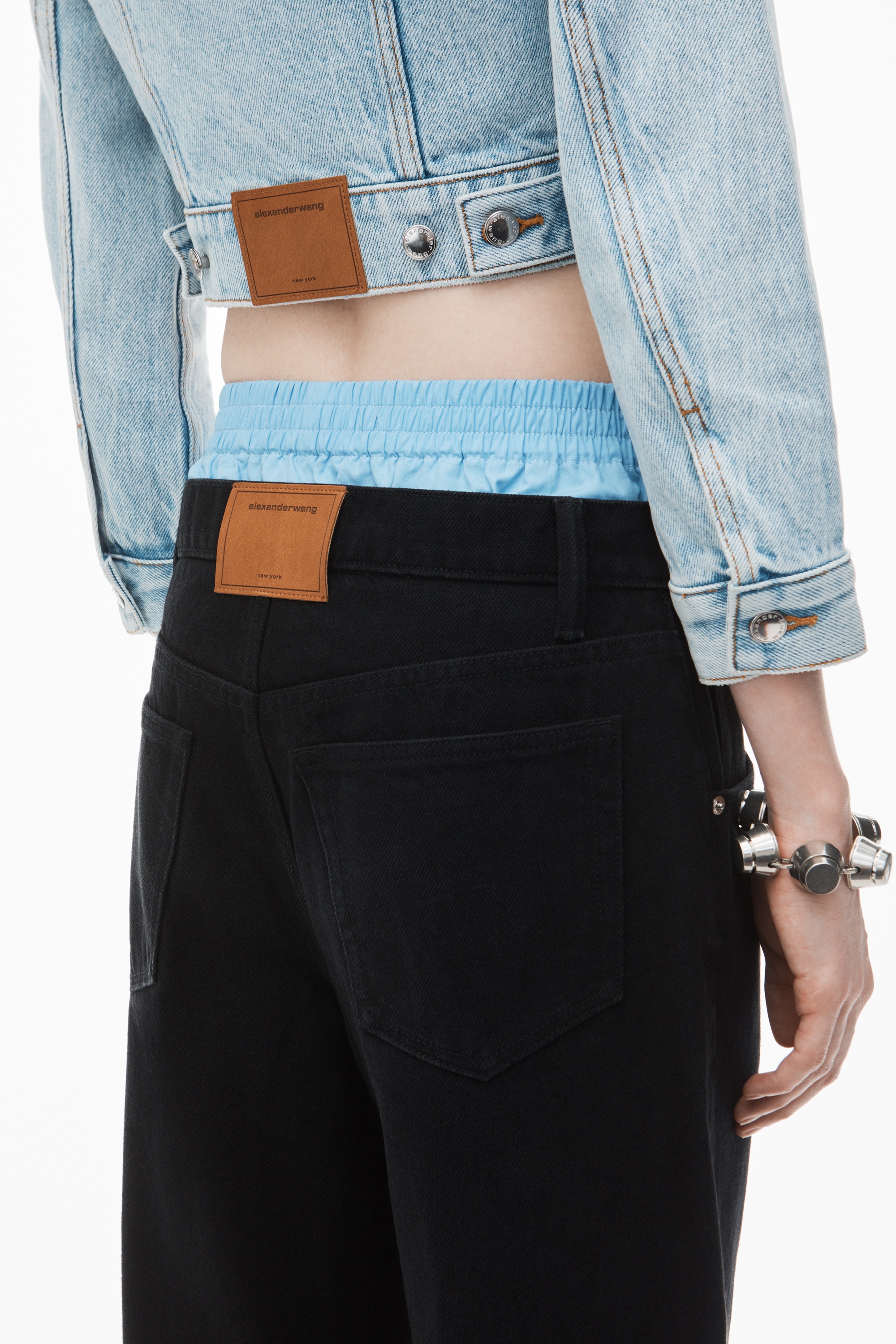 high-waist cotton balloon jeans - 5