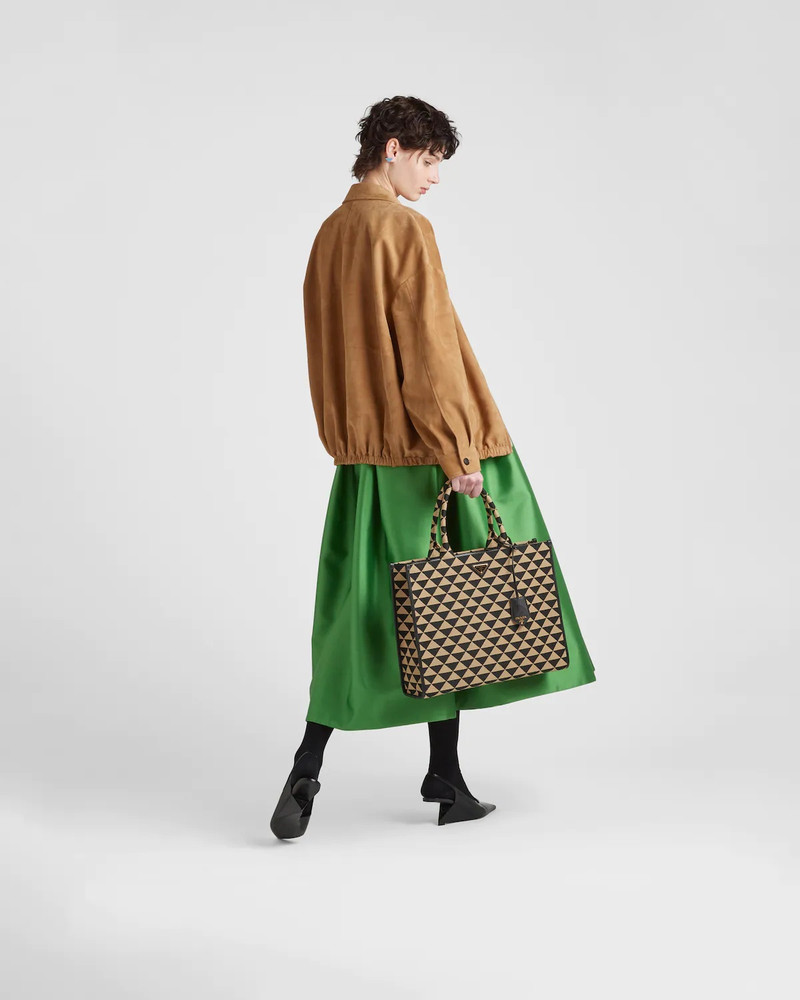 Prada Large Prada Symbole jacquard fabric handbag outlook