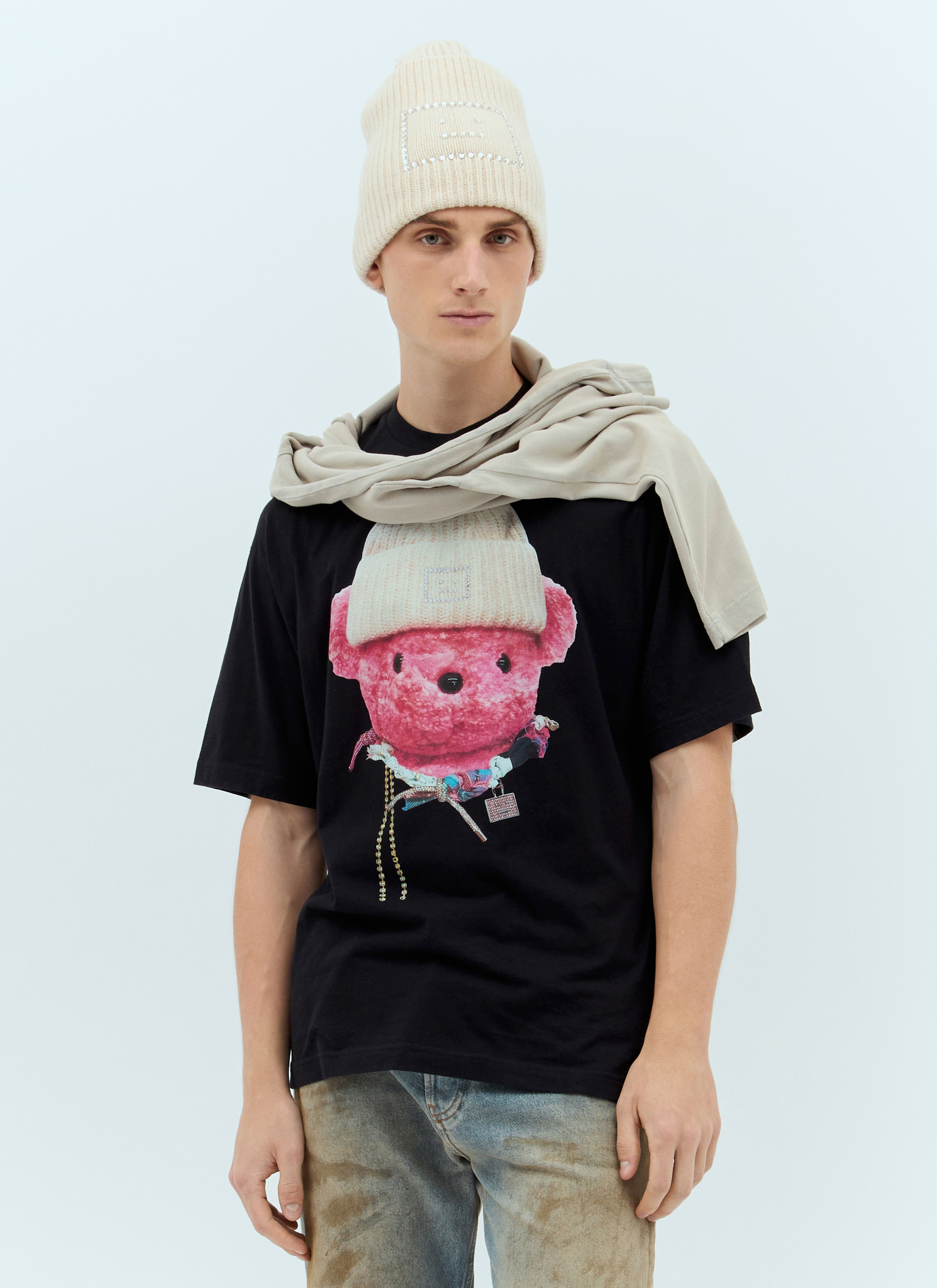 Embellished Face Logo Beanie Hat - 4
