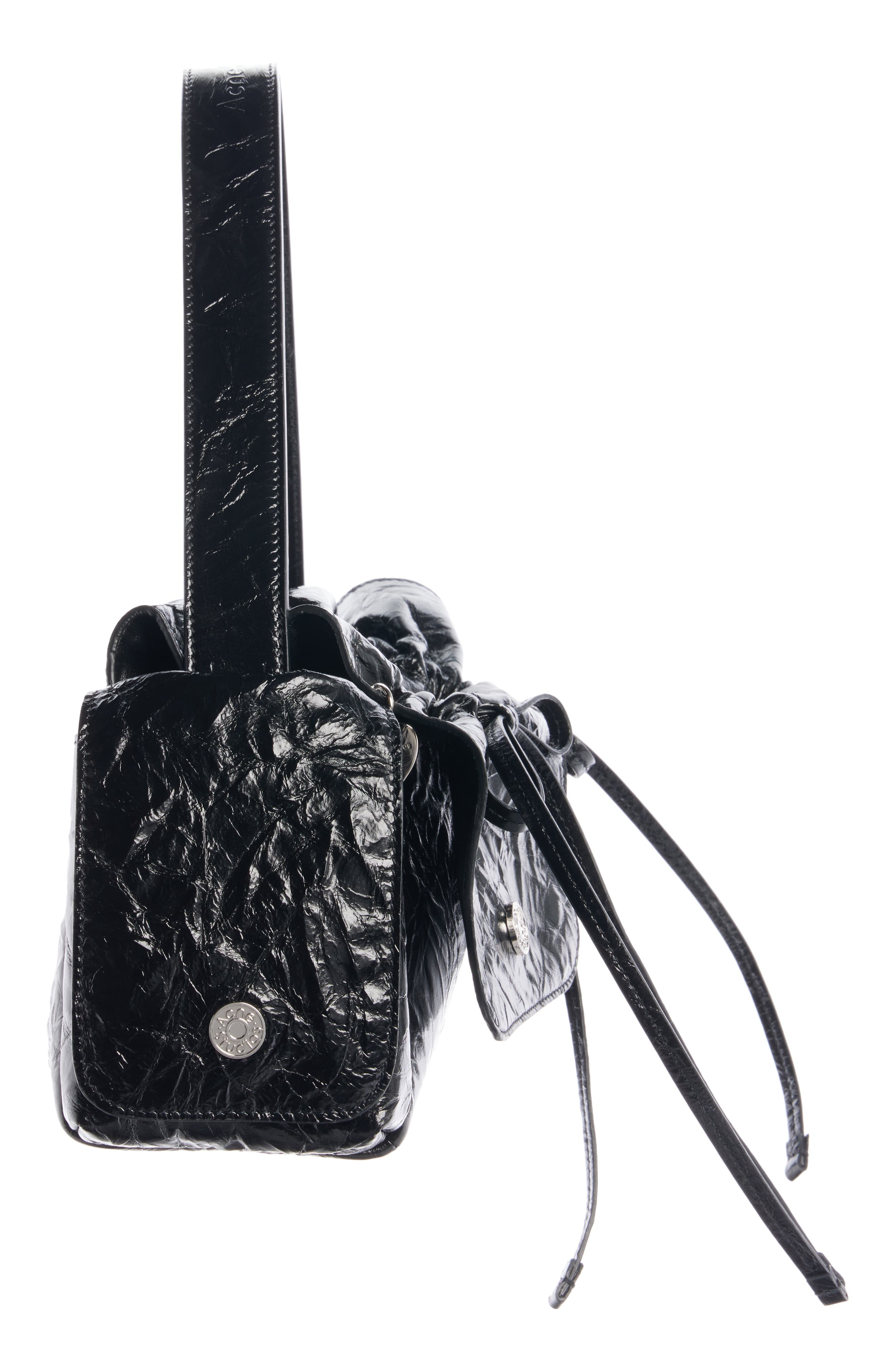 Acne Studios Multipocket Crinkled Leather Handbag in Black at Nordstrom - 3
