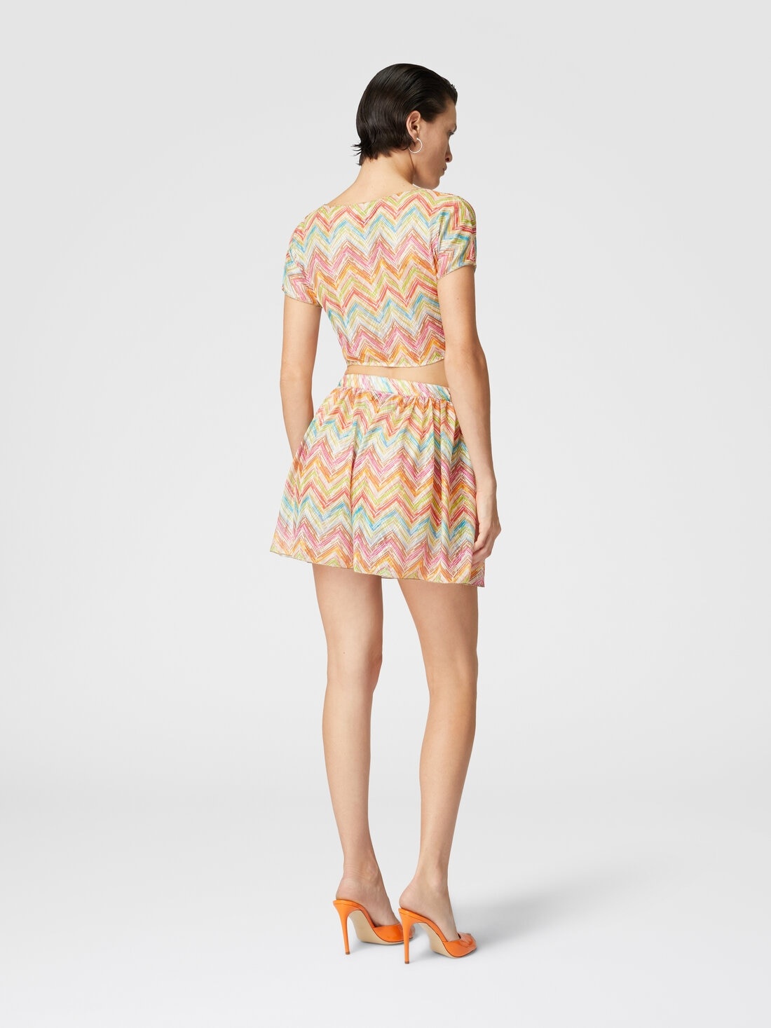 Printed tulle cover-up shorts - 3