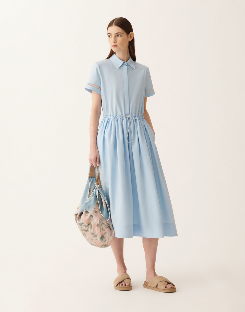 FABIANA FILIPPI Sky blue poplin polo dress outlook