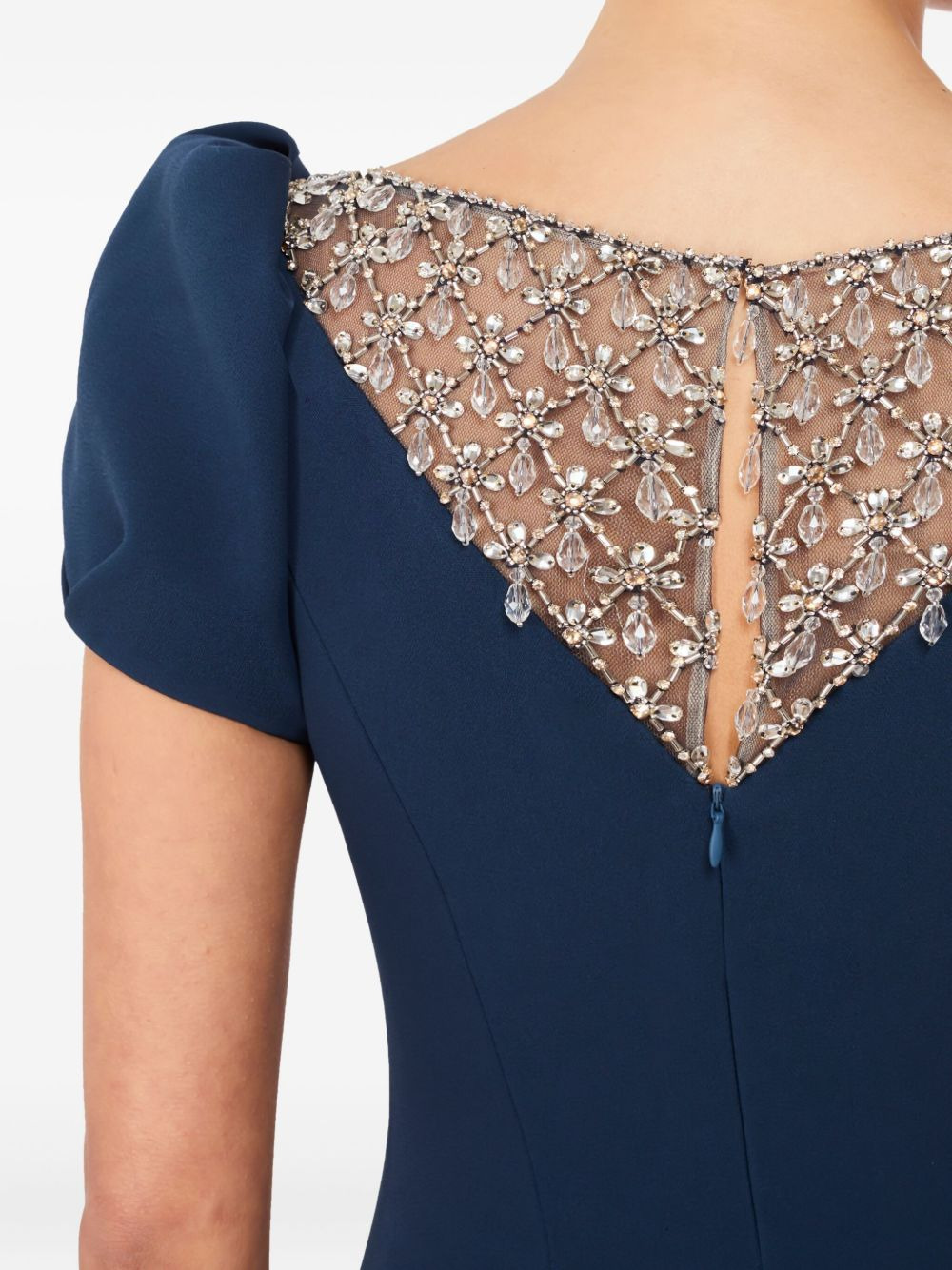 puff-sleeve crystal-embellished maxi dress - 4