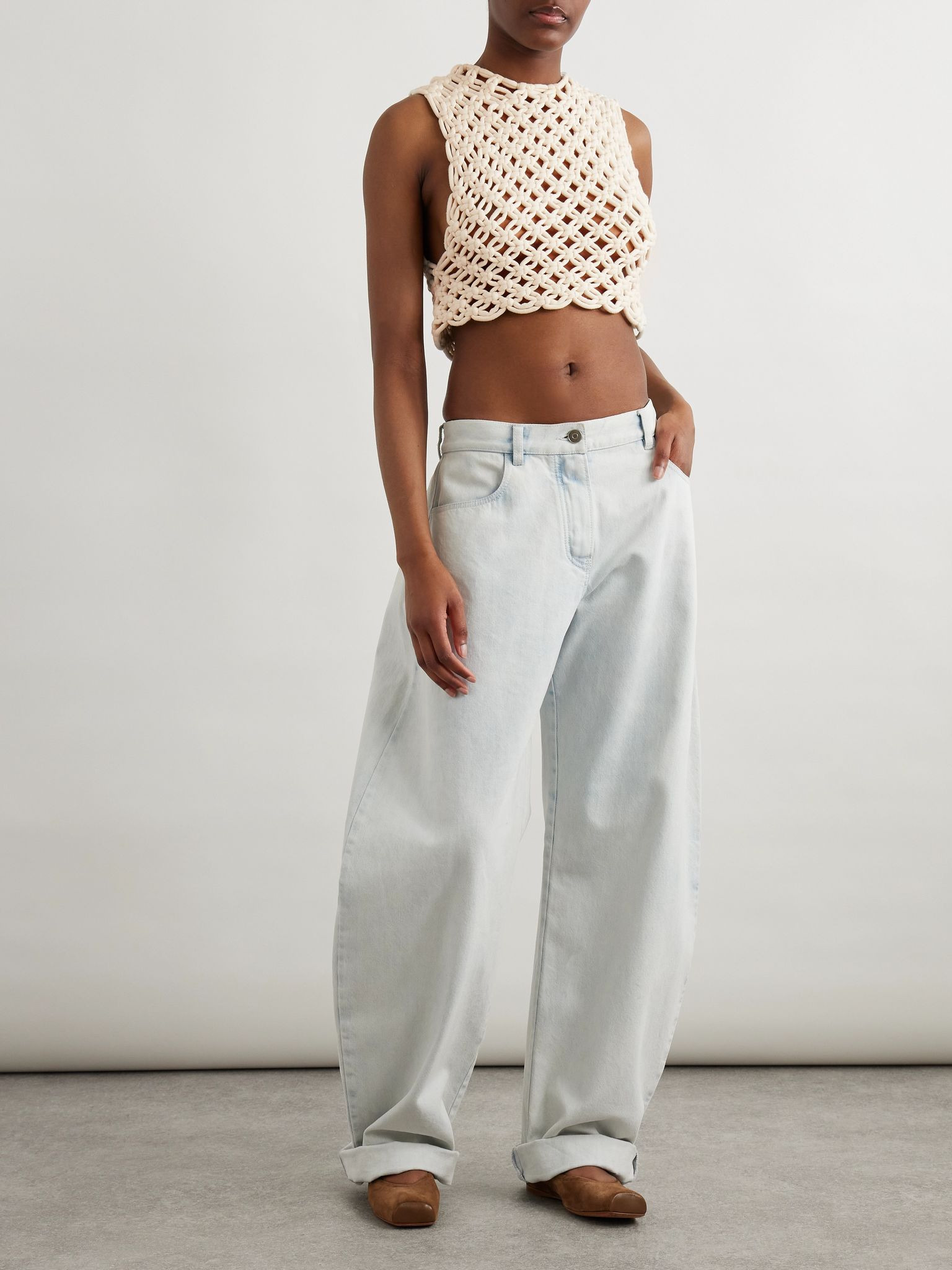 Low-rise barrel-leg jeans Light denim - 2