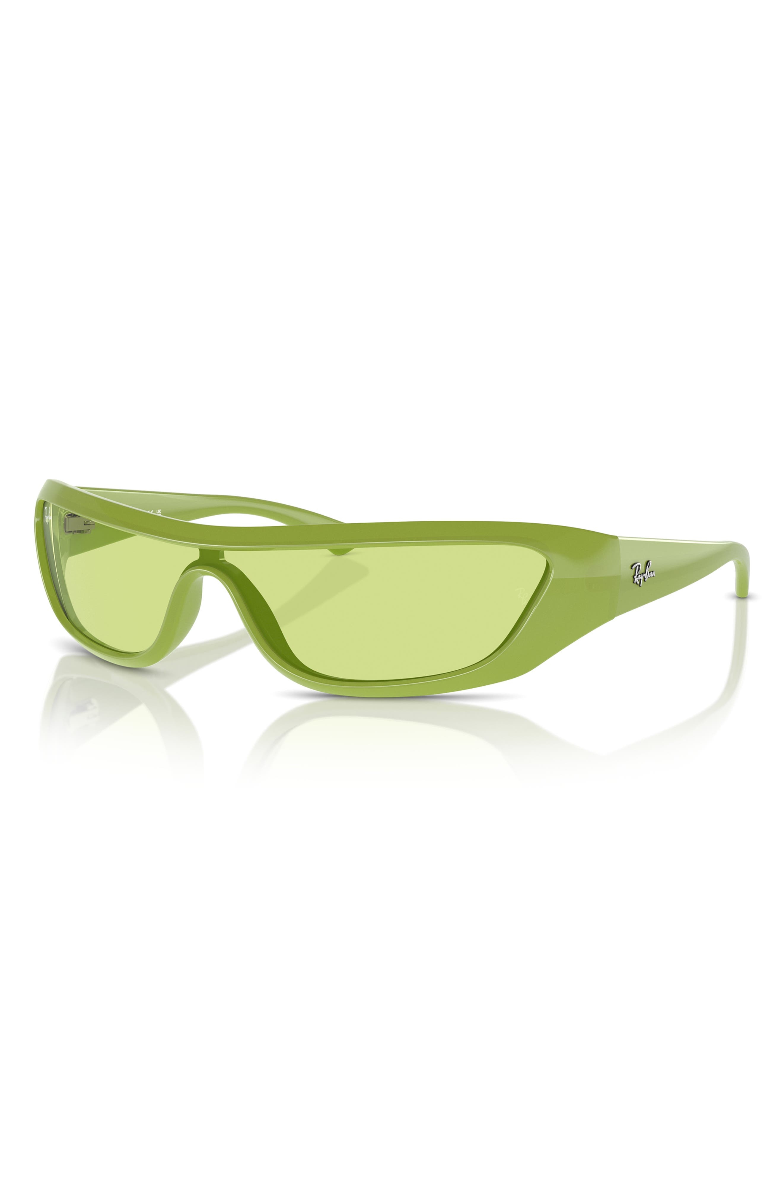 Ray-Ban Xan 134mm Wraparound Sunglasses in Green at Nordstrom - 2