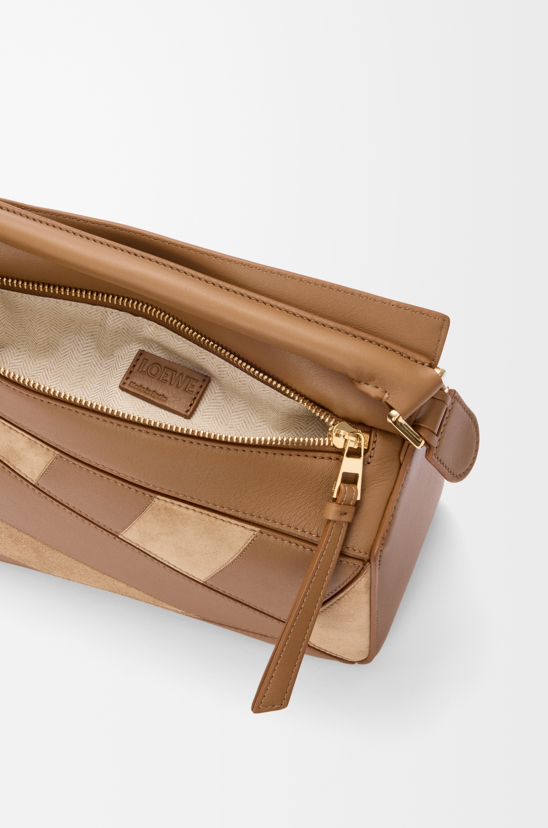 Small Puzzle bag in classic calfskin and suede - 9