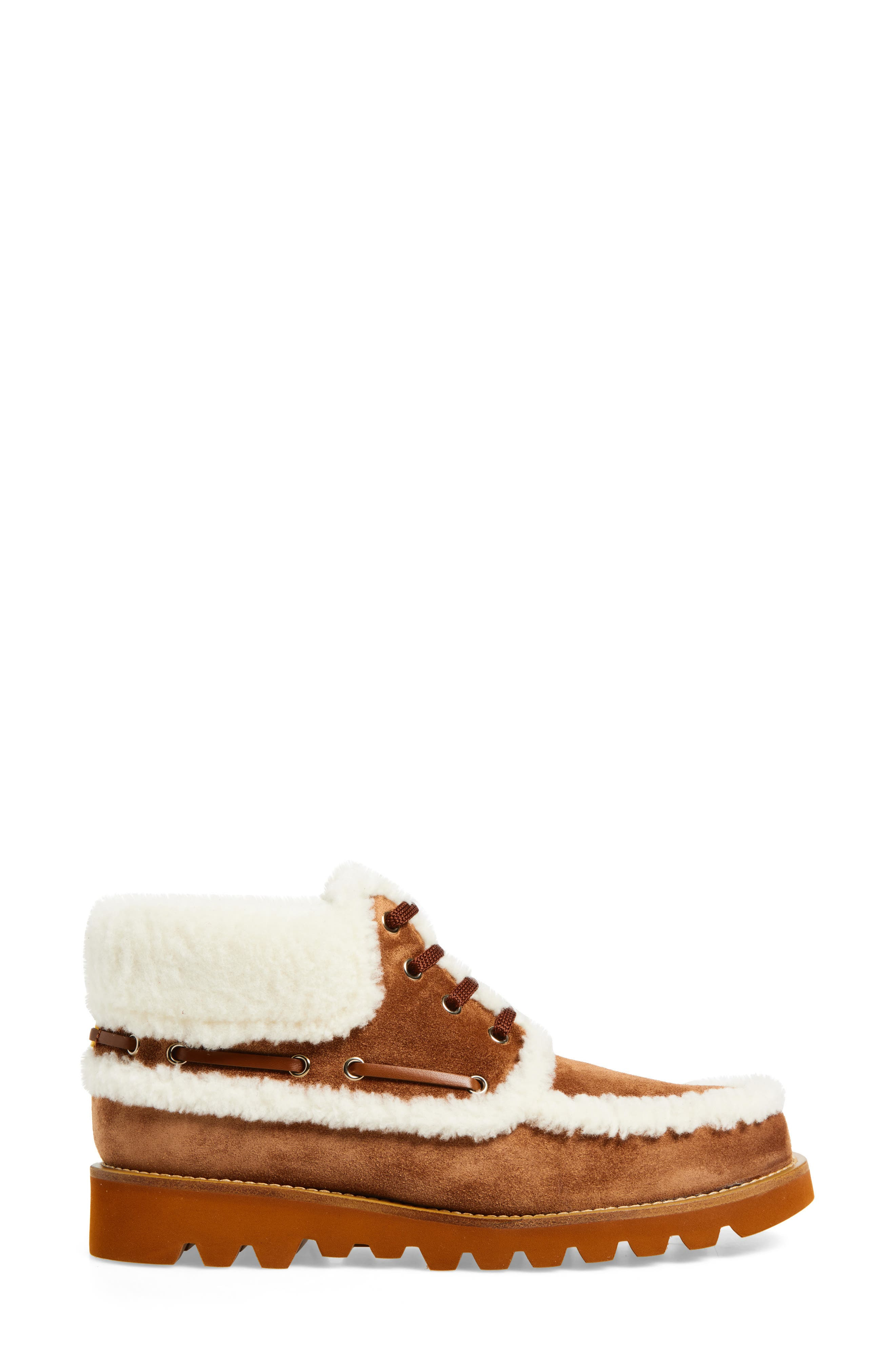 Valentino Garavani Palm Avenue Genuine Shearling Desert Boot in Camel/Natural at Nordstrom - 3