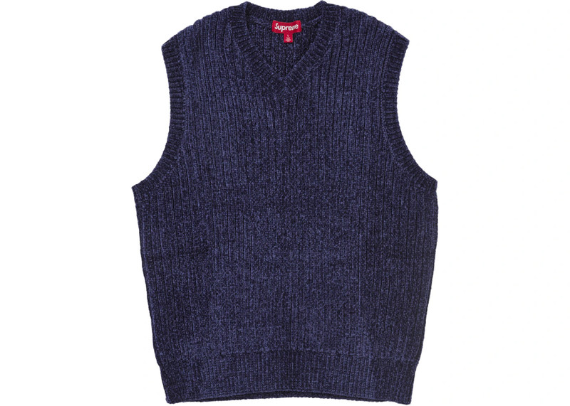 Supreme Supreme Chenille Sweater Vest Navy outlook