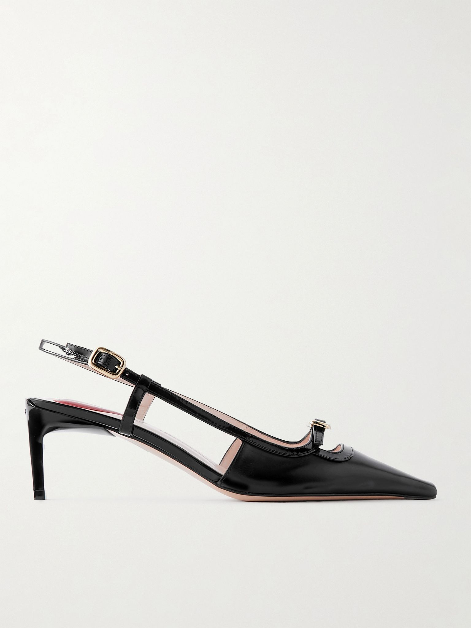 Nagoya 55 embellished leather slingback pumps Black - 1