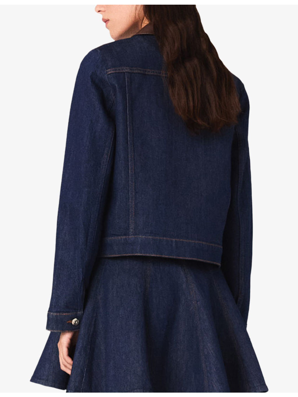 Contrast-Collar Patch-Pocket Denim Jacket - 4