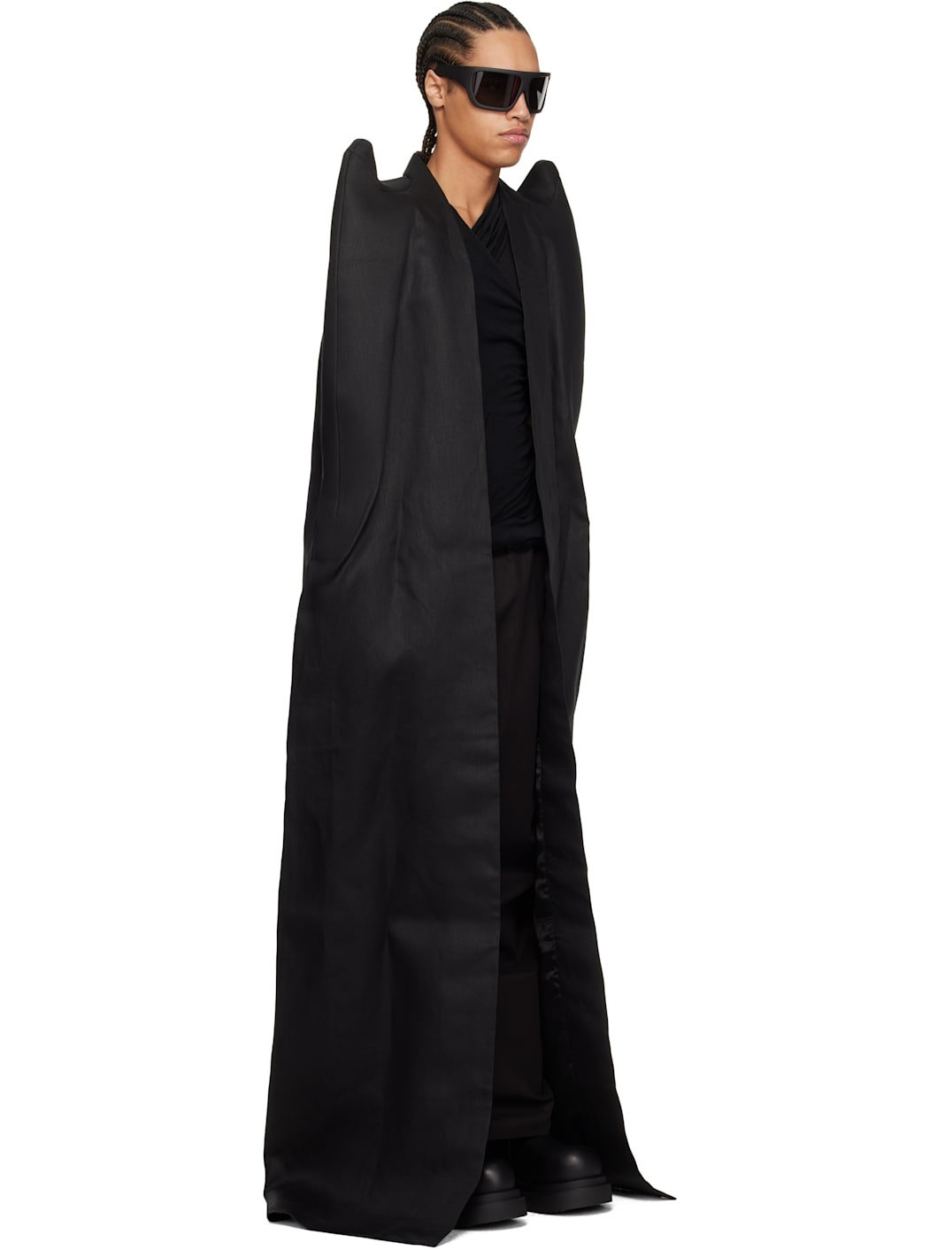 Black Hollywood Cape Coat - 2