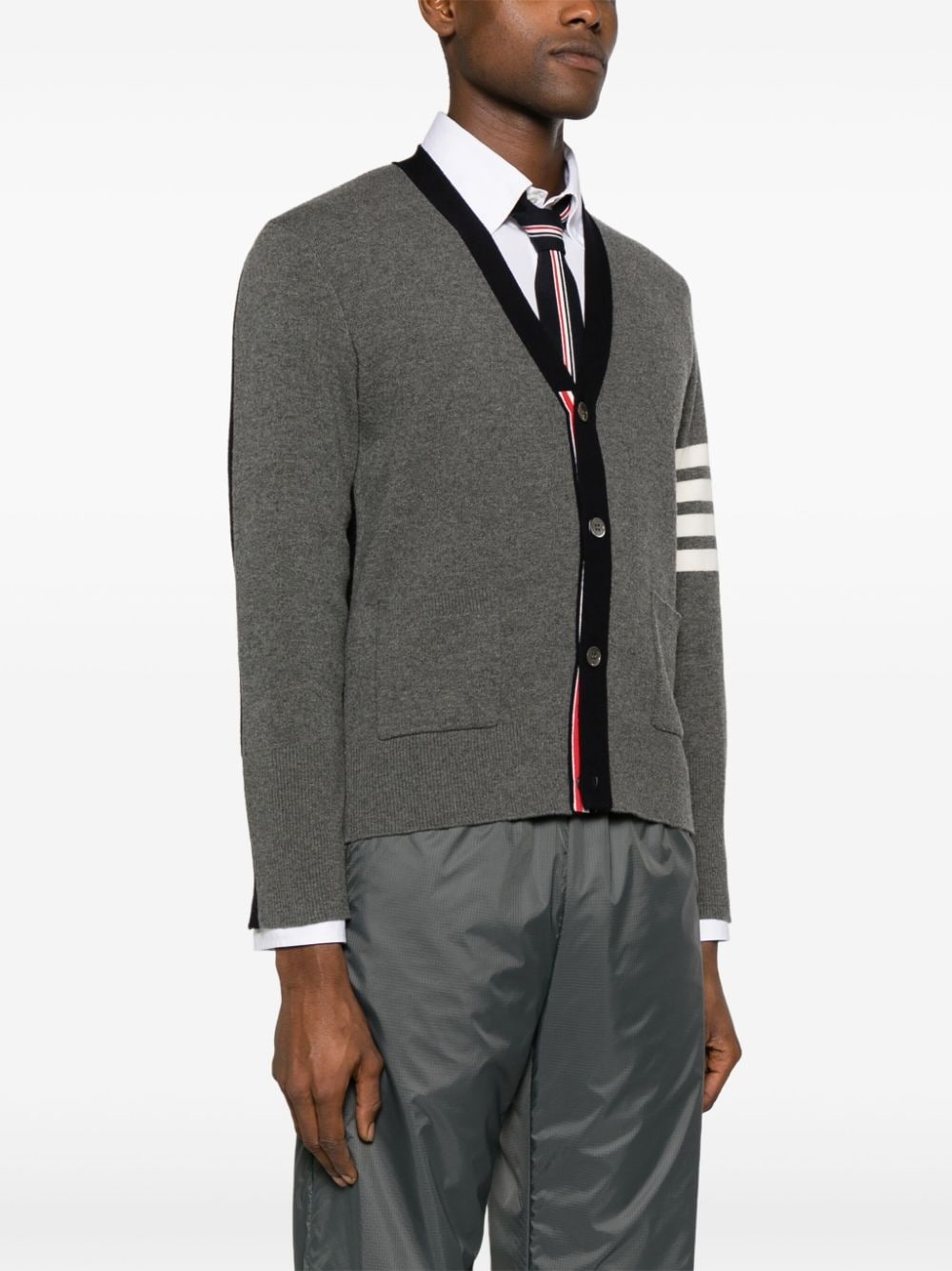 4-Bar Stripes intarsia-knit cardigan - 3
