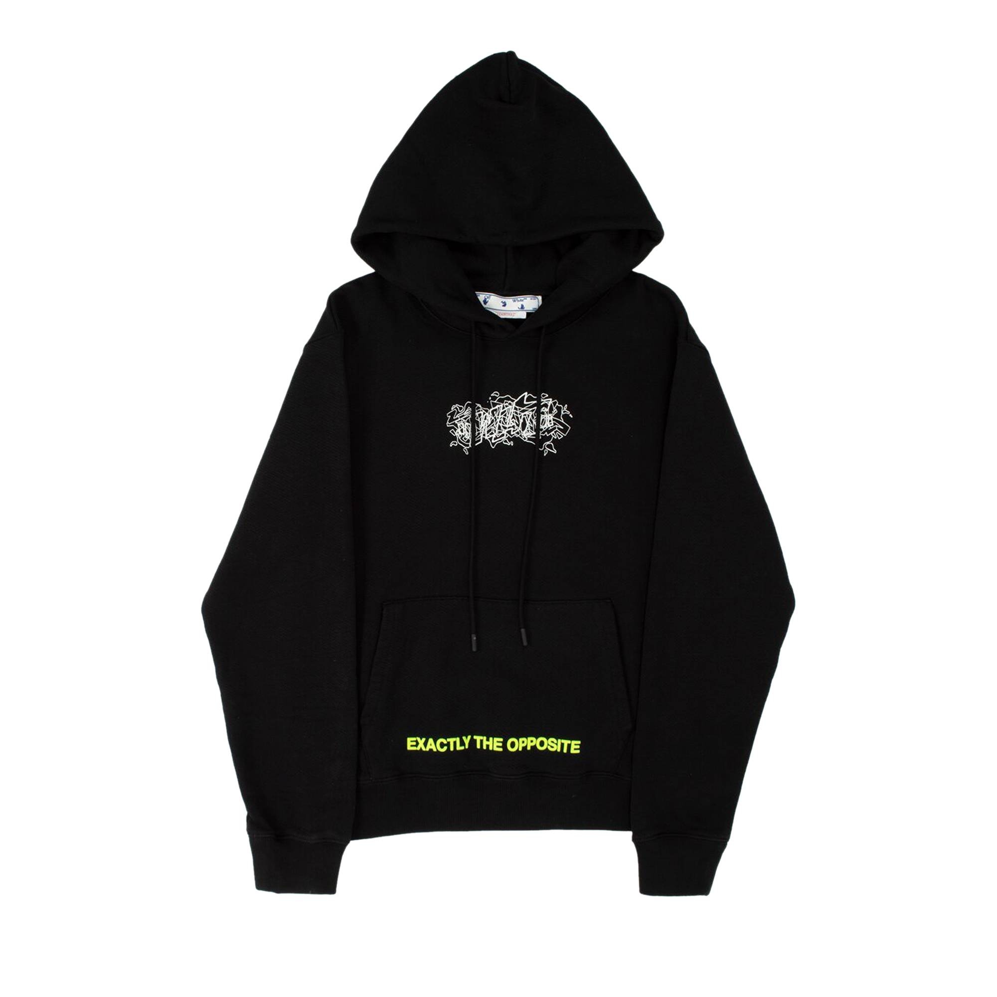 Off-White Graffiti Layer Slim Hoodie 'Black/White' - 1