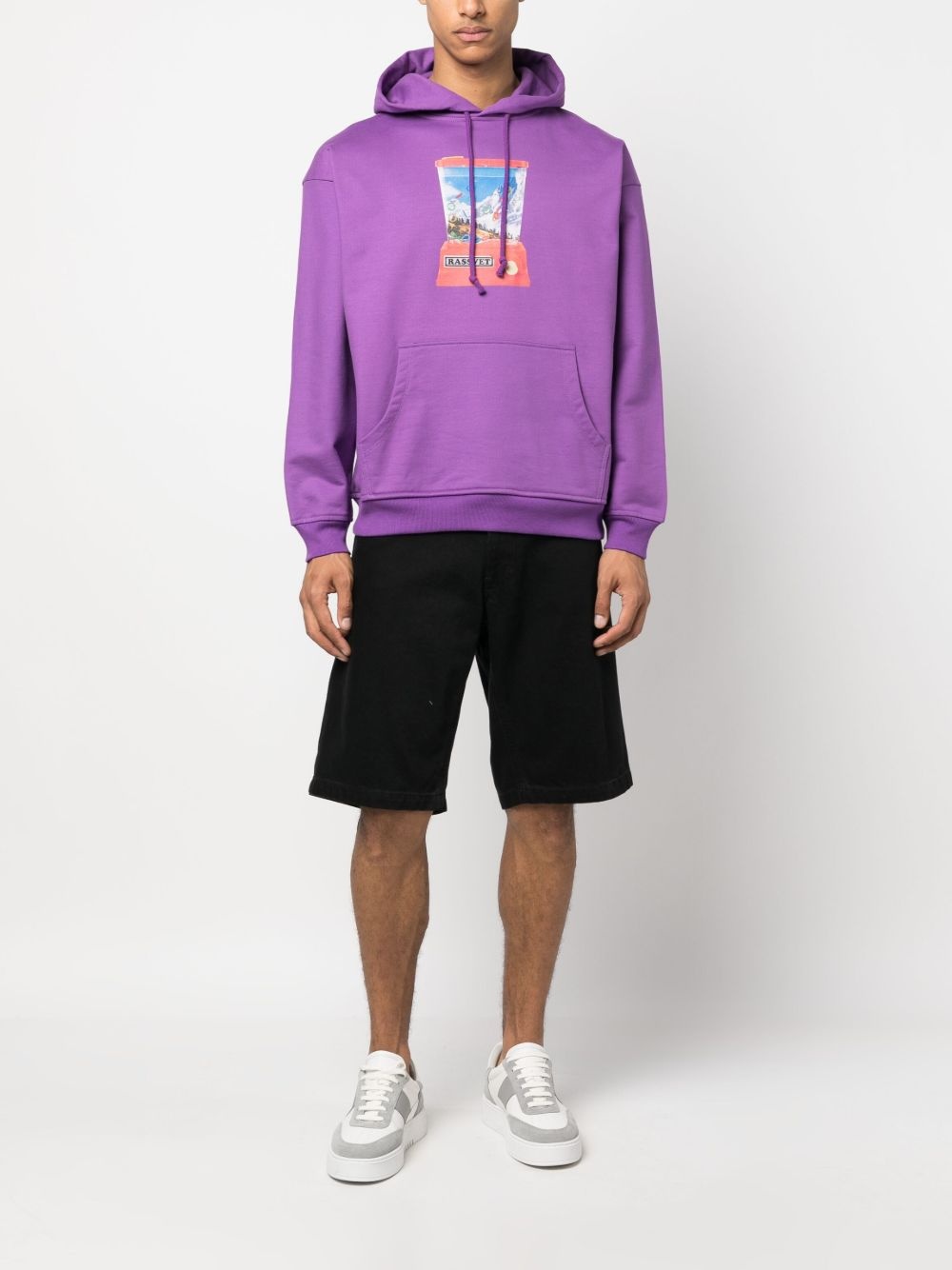 graphic-print cotton hoodie - 2
