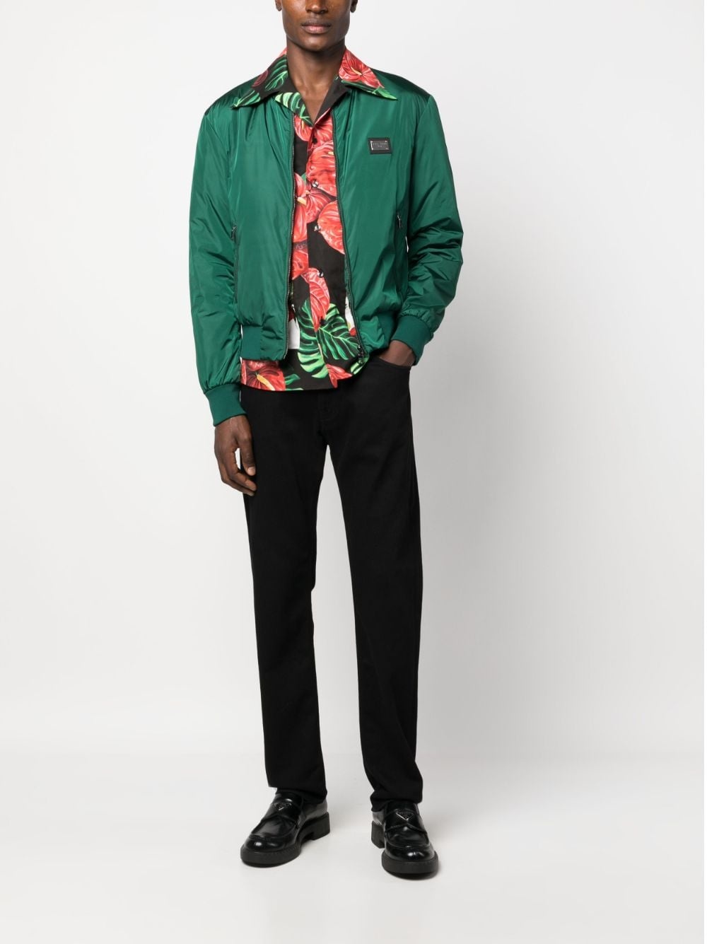 DG Essentials logo-plaque padded jacket - 2