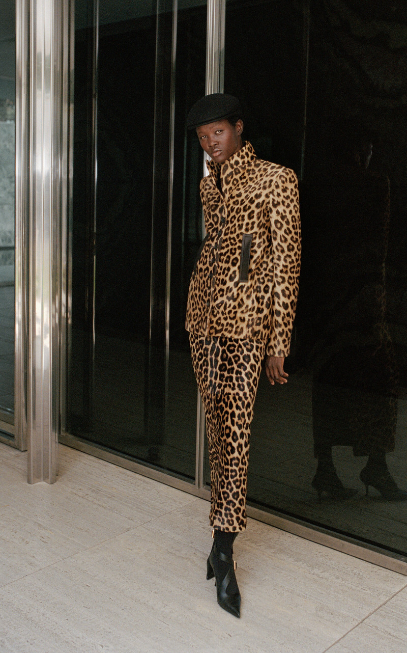 KHAITE Loxley Leopard-Print Calf Hair Maxi Skirt animal outlook