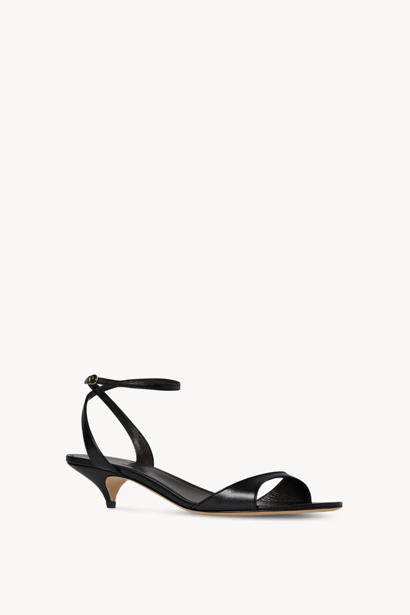 The Row Vika Ankle Strap Kitten Heel in Leather outlook