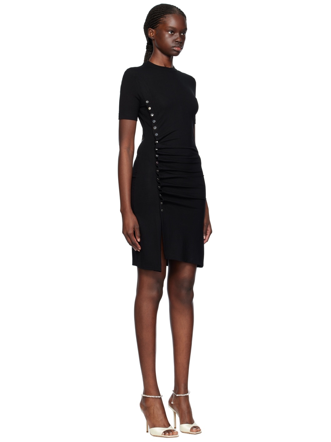Black Draped Minidress - 2