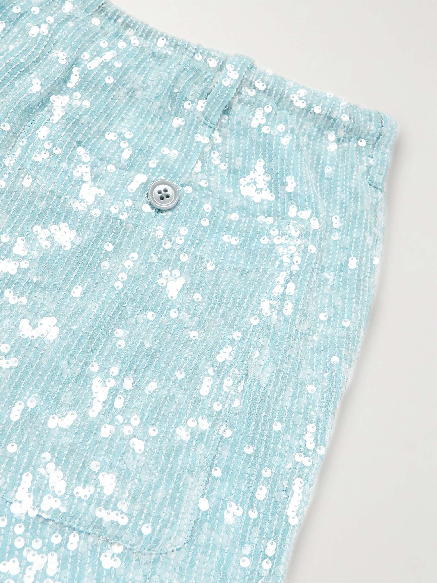 Sequinned Georgette Drawstring Trousers - 5