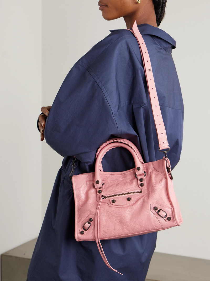 BALENCIAGA Le City Small Embellished Textured-leather Tote outlook