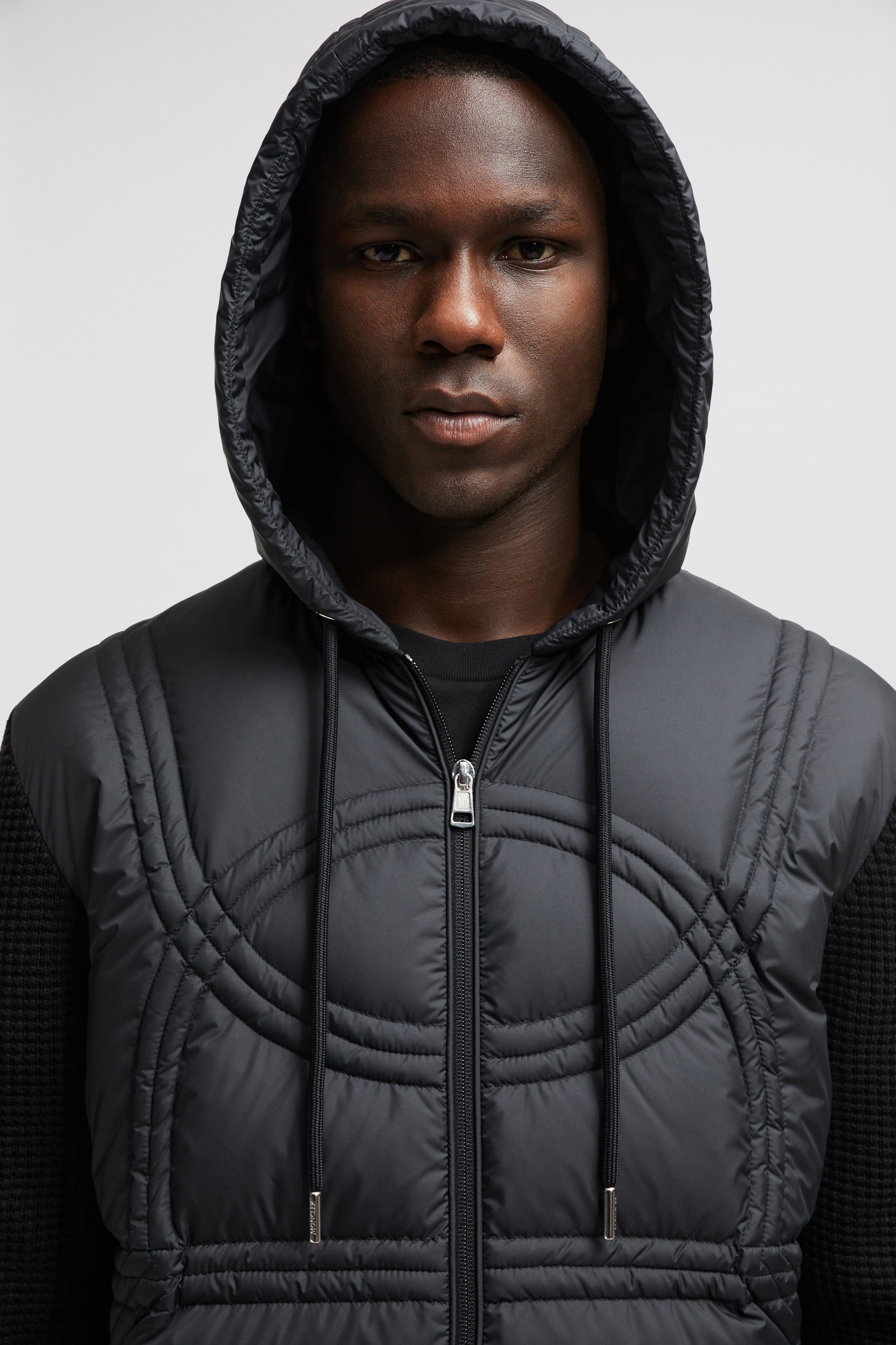 ★【MONCLER】メンズ★Felpa reversibile con zip★スウェット Black Cotton & Neoprene Zip-Up Hoodie - Sweatshirts for Men
