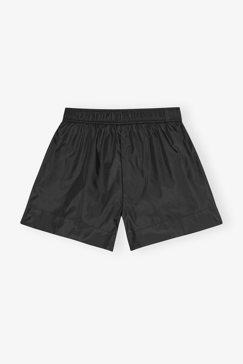 GANNI BLACK DUCHESSE NYLON SHORTS outlook