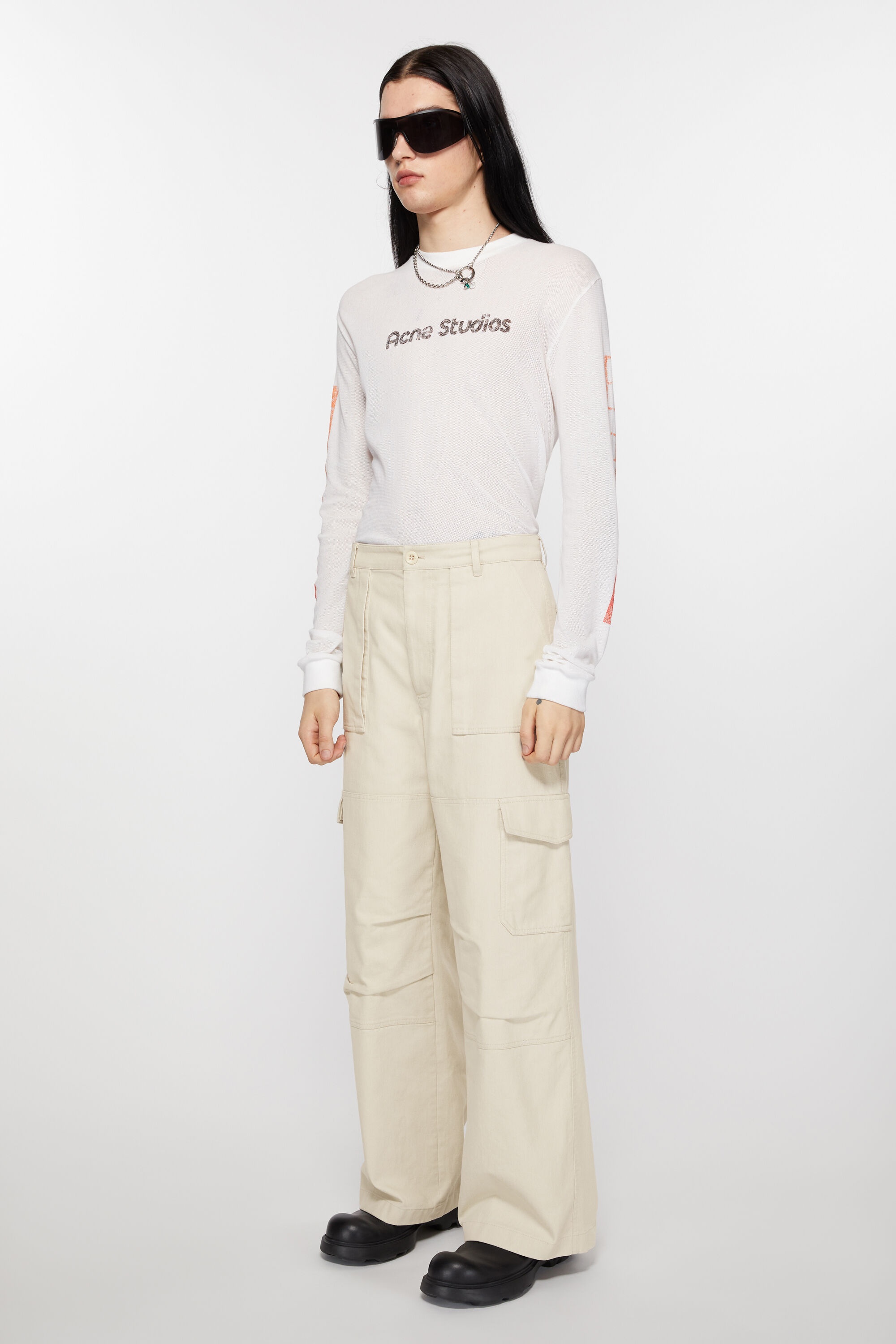 Twill trousers - Ivory white - 3