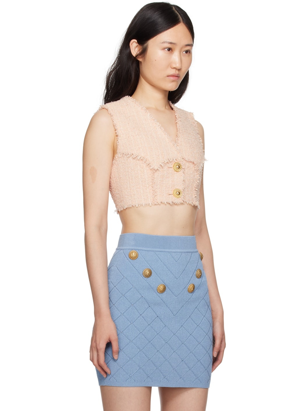 Pink Cropped Tank Top - 2