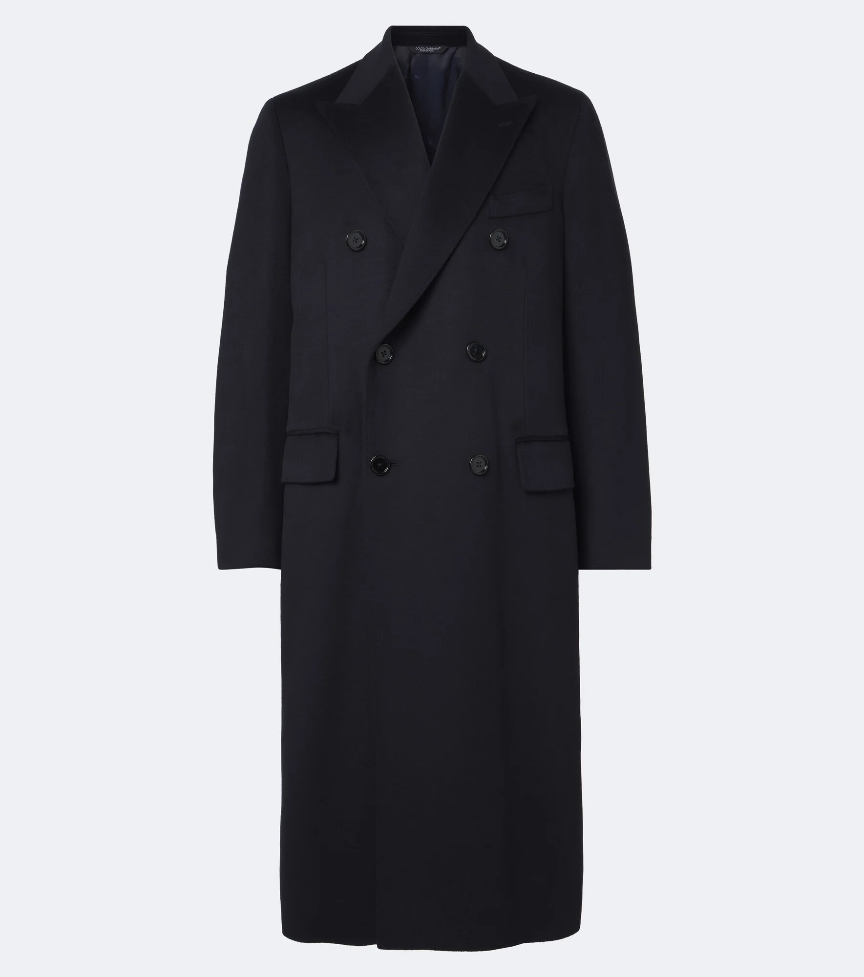 Double-breasted virgin wool crêpe coat - 1
