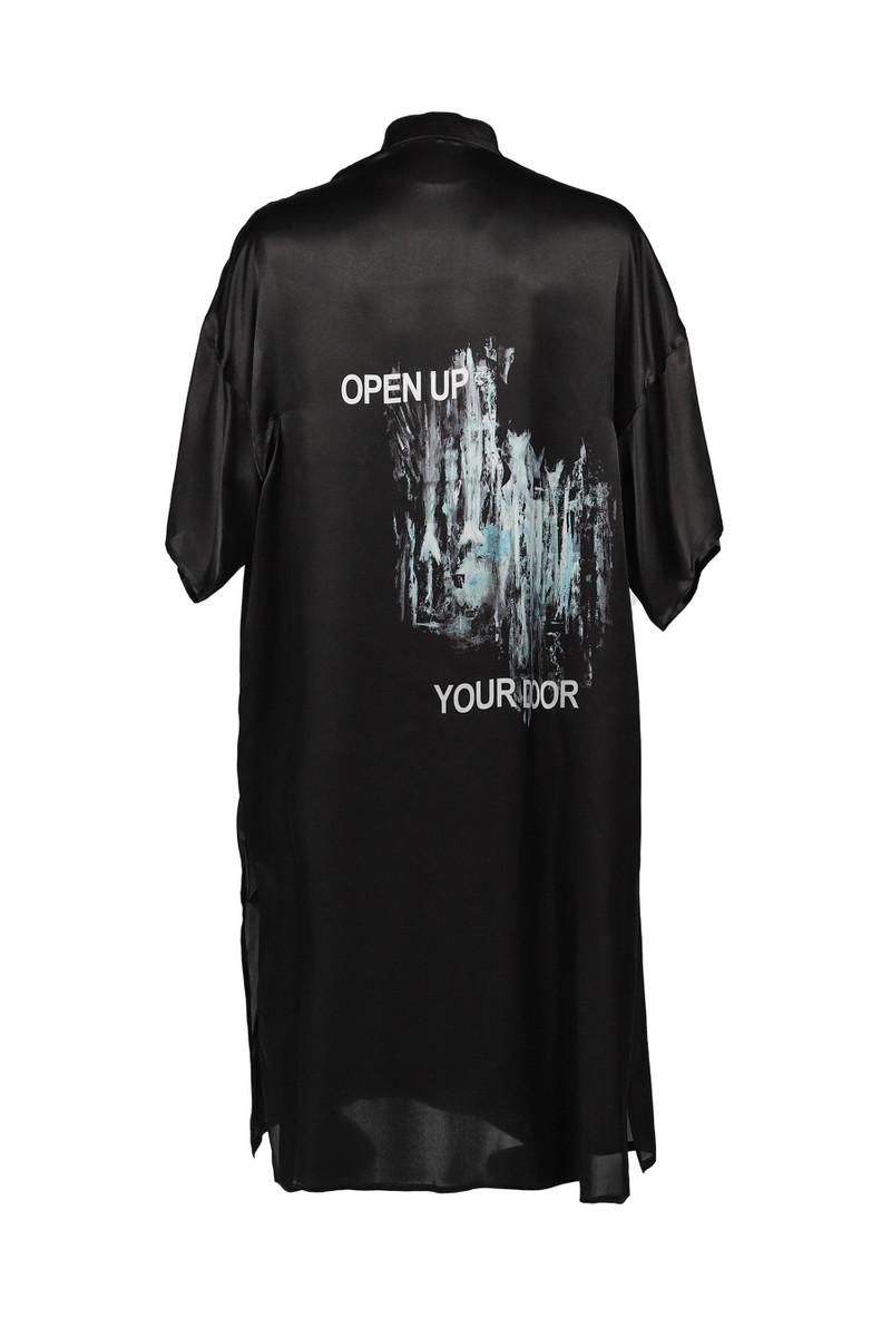 Yohji Yamamoto S/S CHINA FRINGE SHIRT / BLK outlook