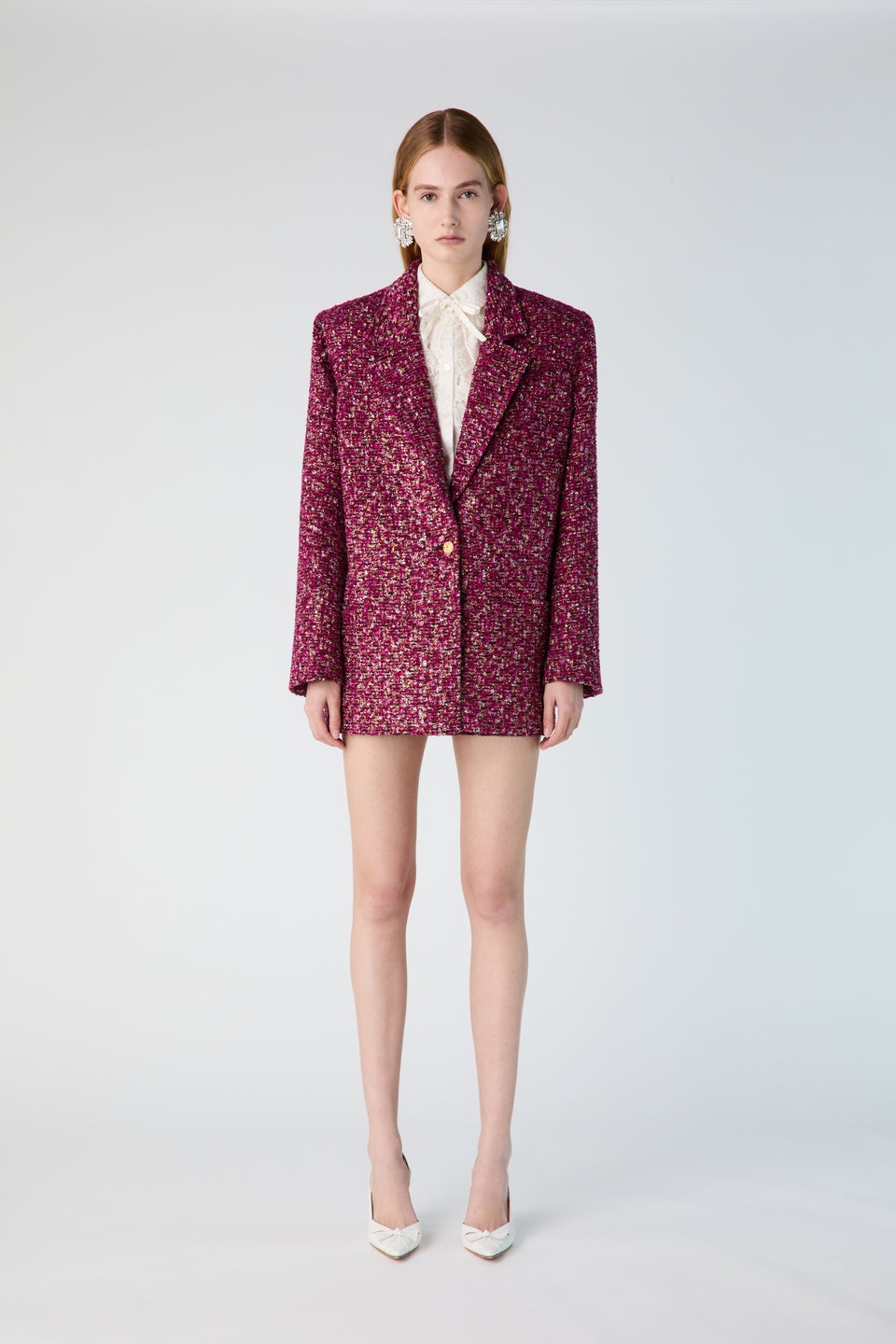 OVERSIZED SEQUIN TWEED JACKET - 5