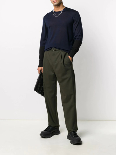 Neil Barrett two-tone crew-neck jumper outlook