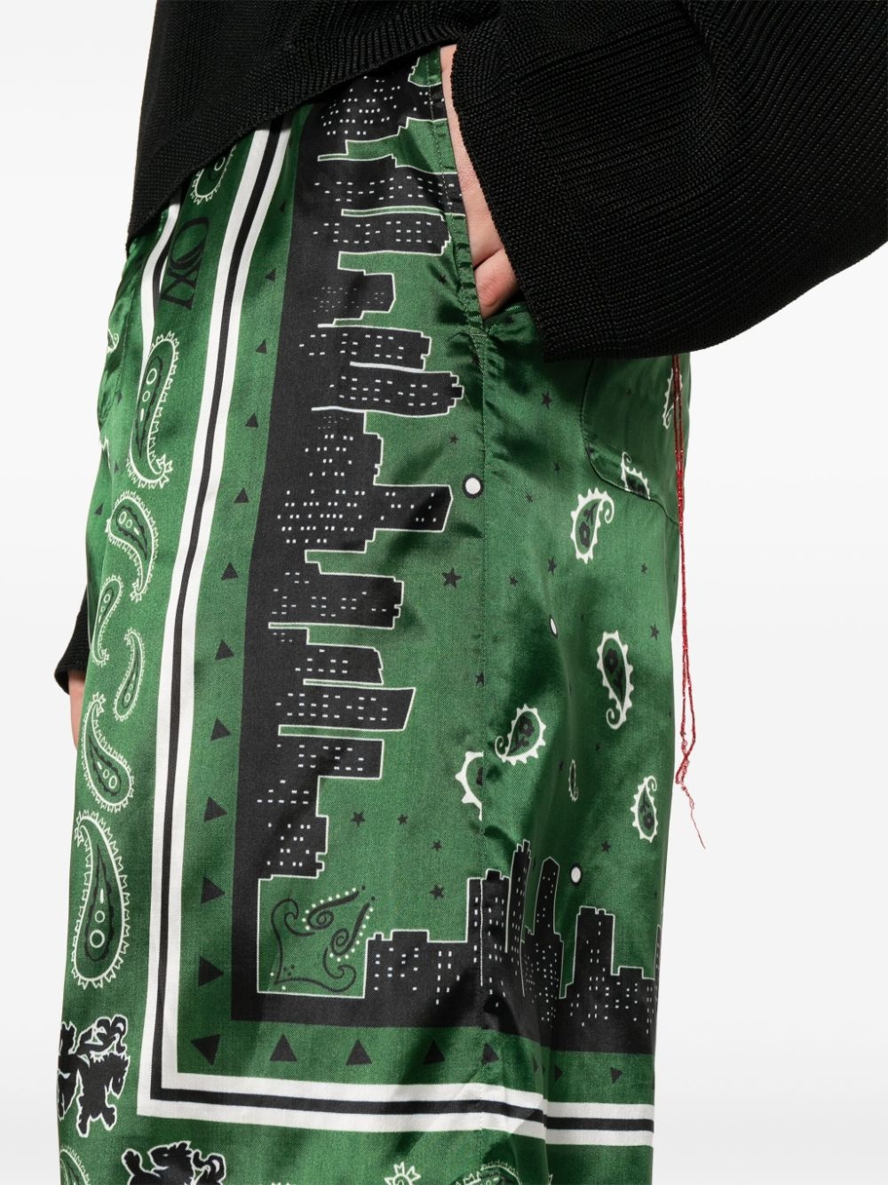 bandana-print twill shorts - 5